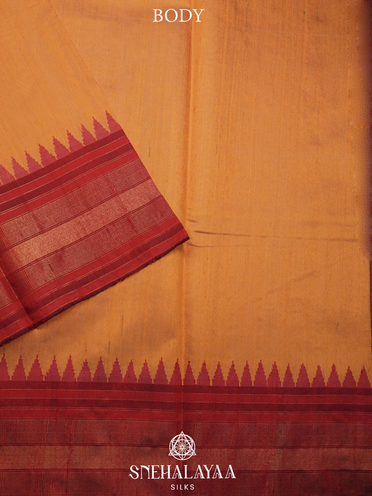 Mustard Dupion Silk Saree