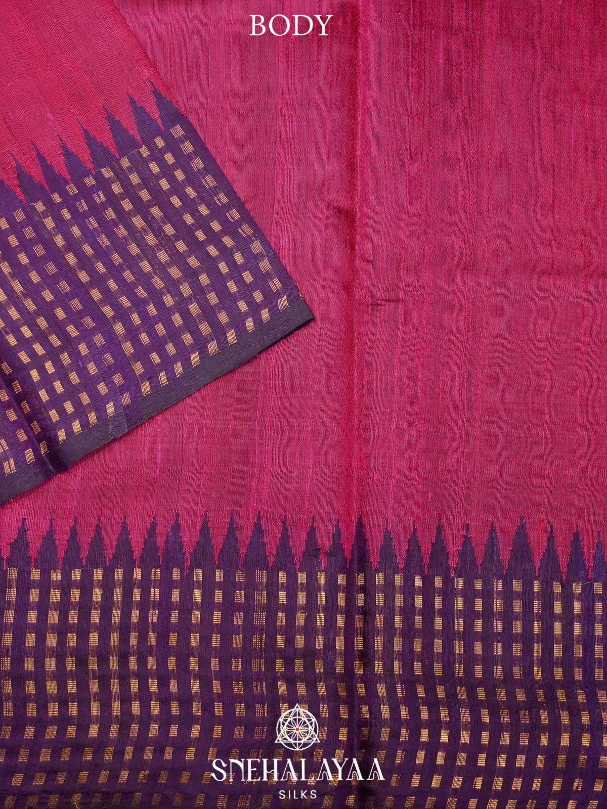Rani Pink Dupion Silk Saree