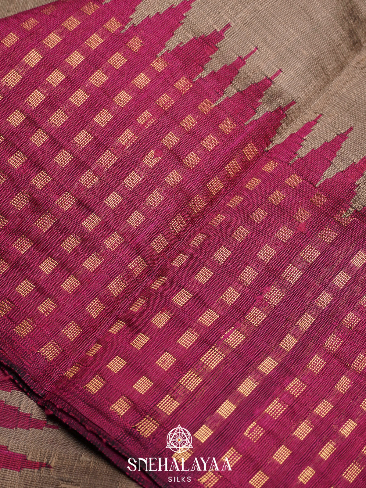 Brown Dupion Silk Saree