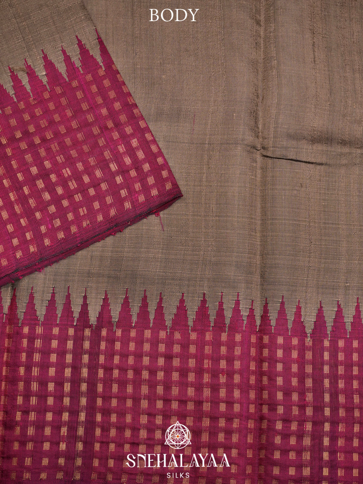 Brown Dupion Silk Saree