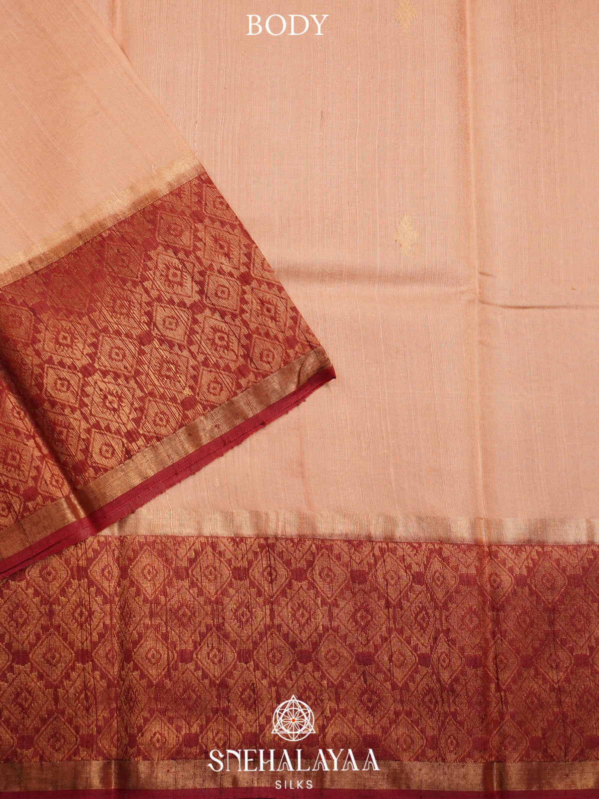 Peach Dupion Silk Saree