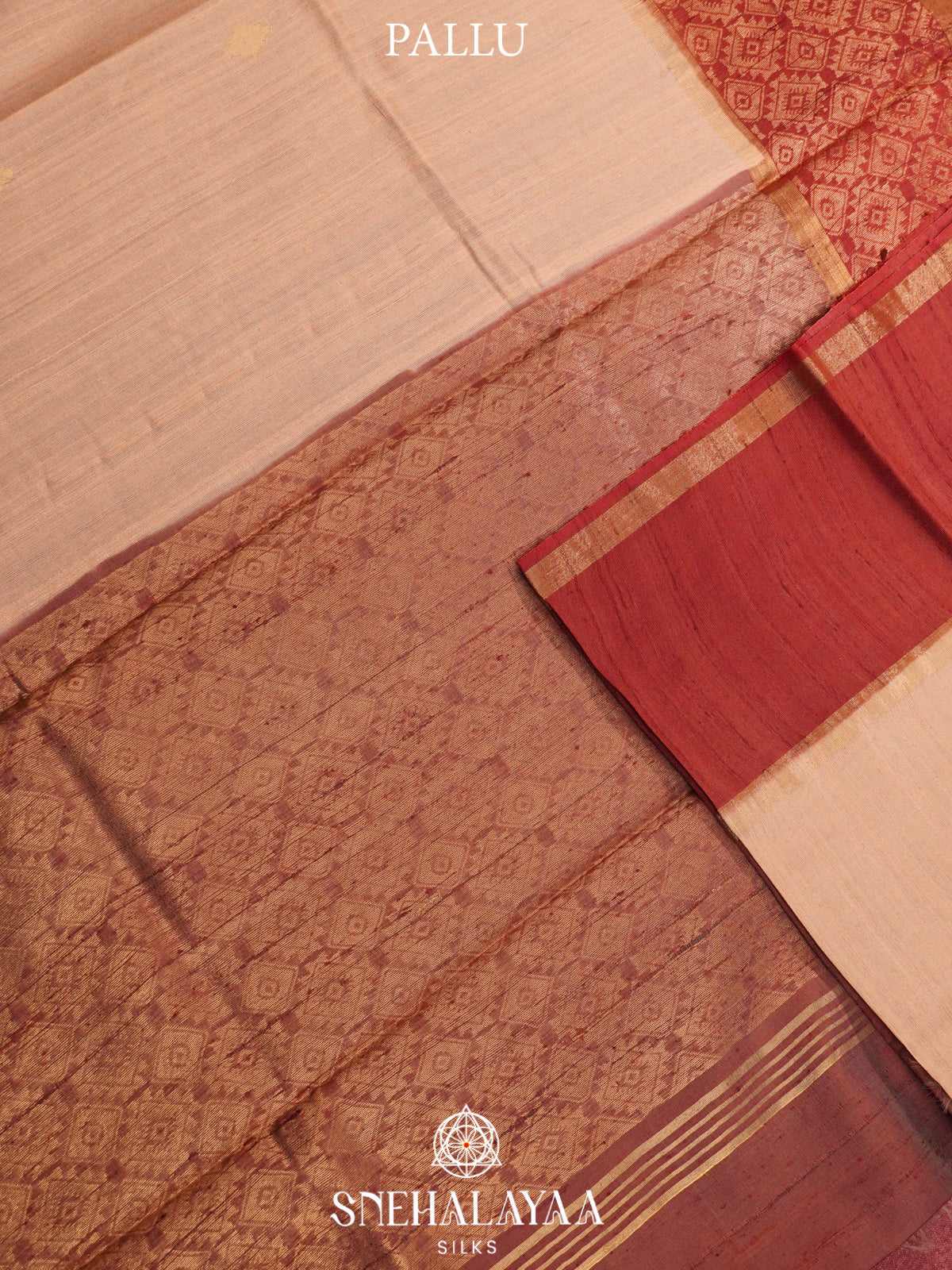 Peach Dupion Silk Saree