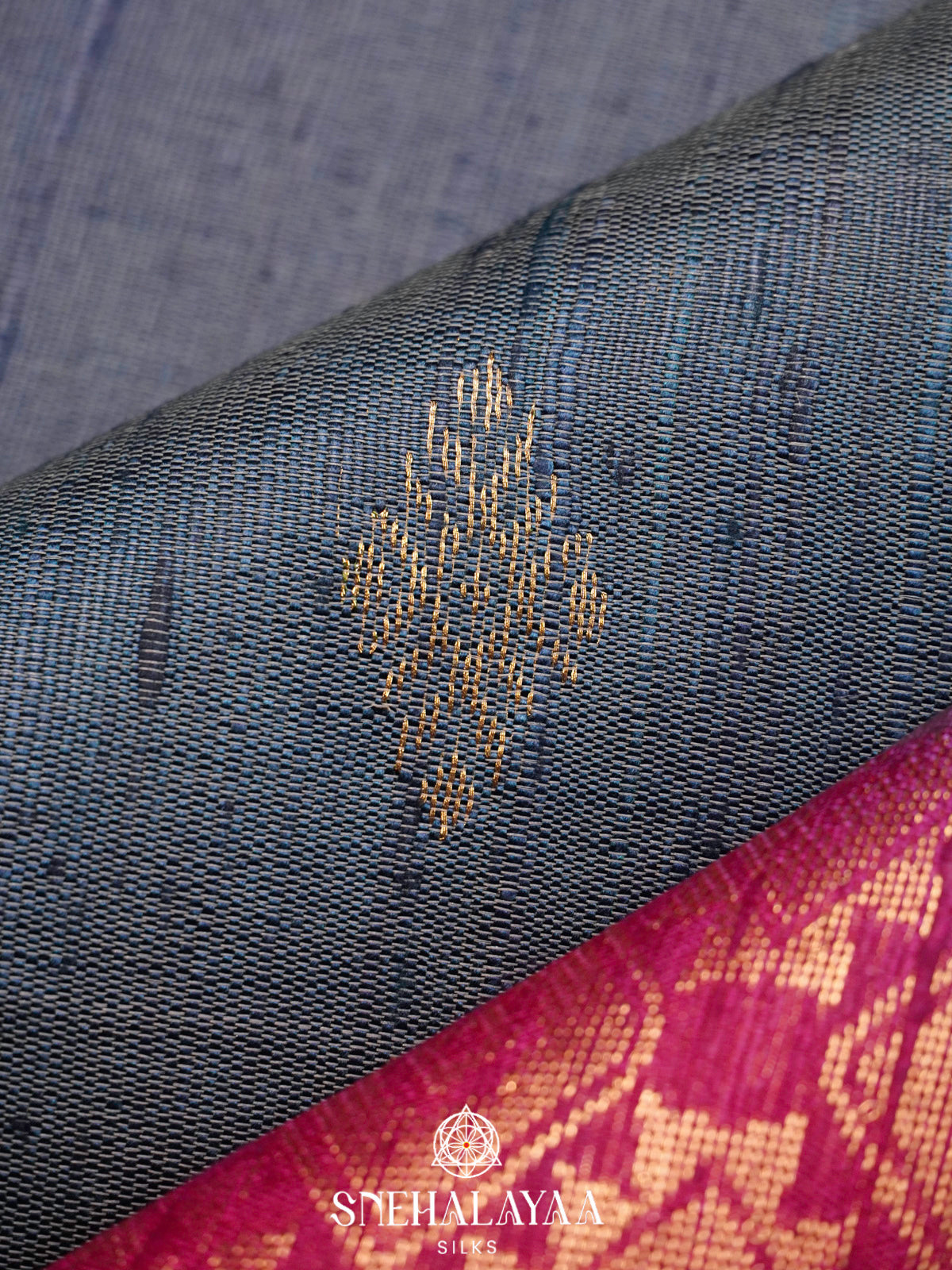 Grey Dupion Silk Saree