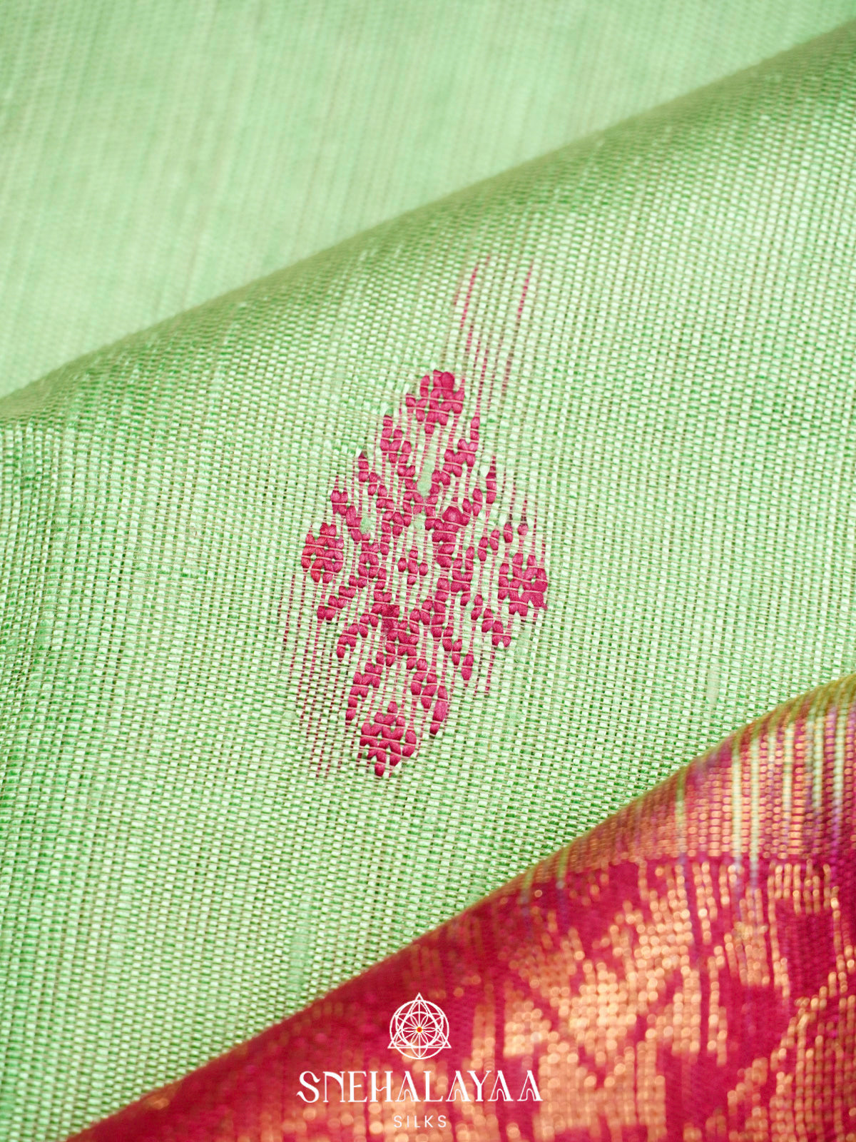Pista Green Dupion Silk Saree