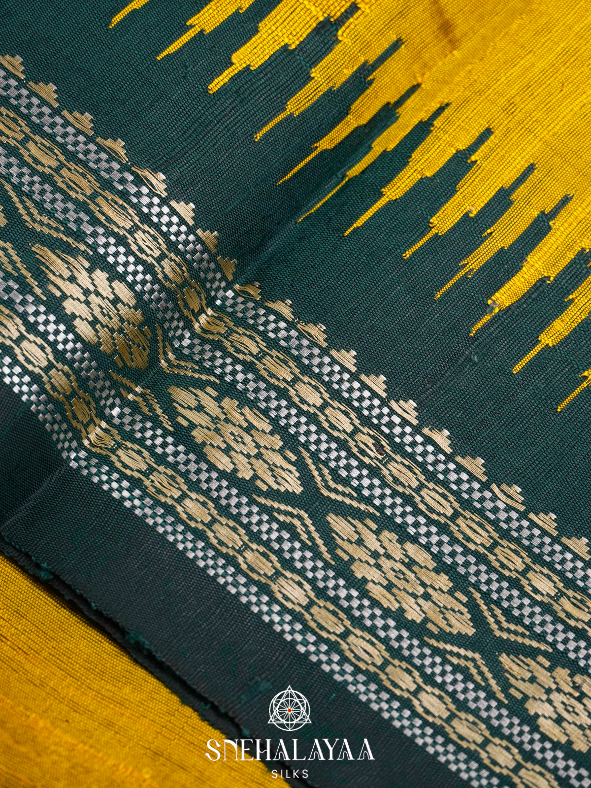 Ochre Gold Dupion Silk Saree