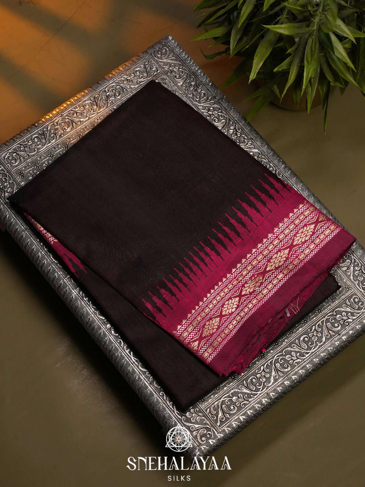 Coffee Brown Dupion Silk Saree