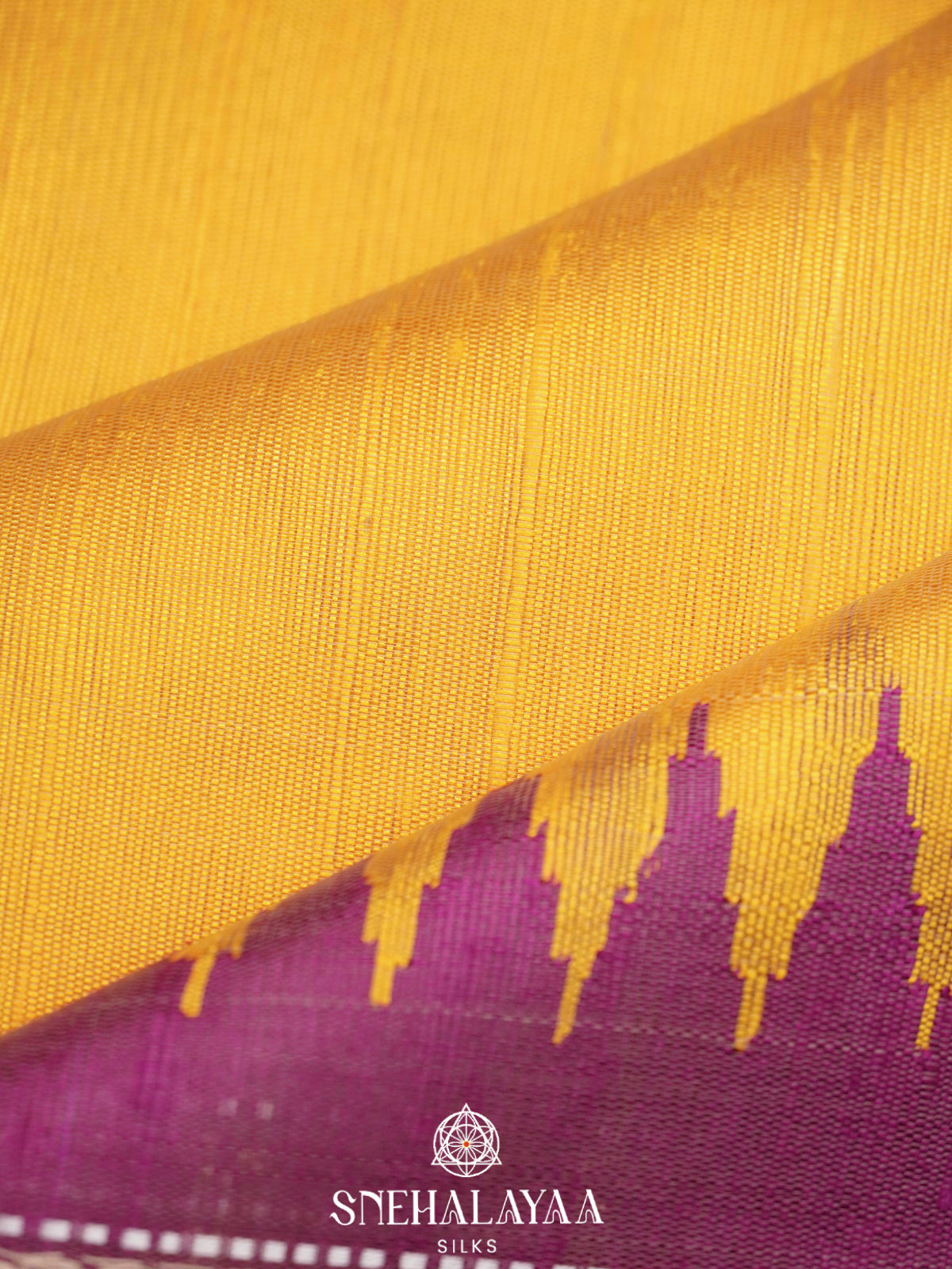 Golden Yellow Dupion Silk Saree