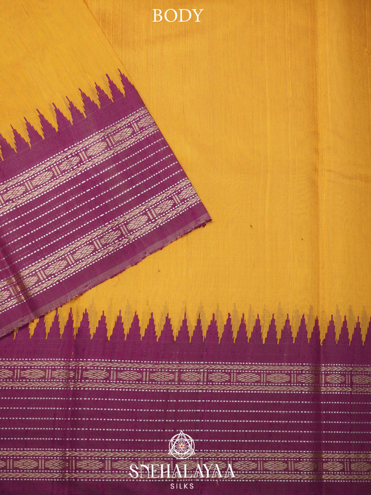 Golden Yellow Dupion Silk Saree