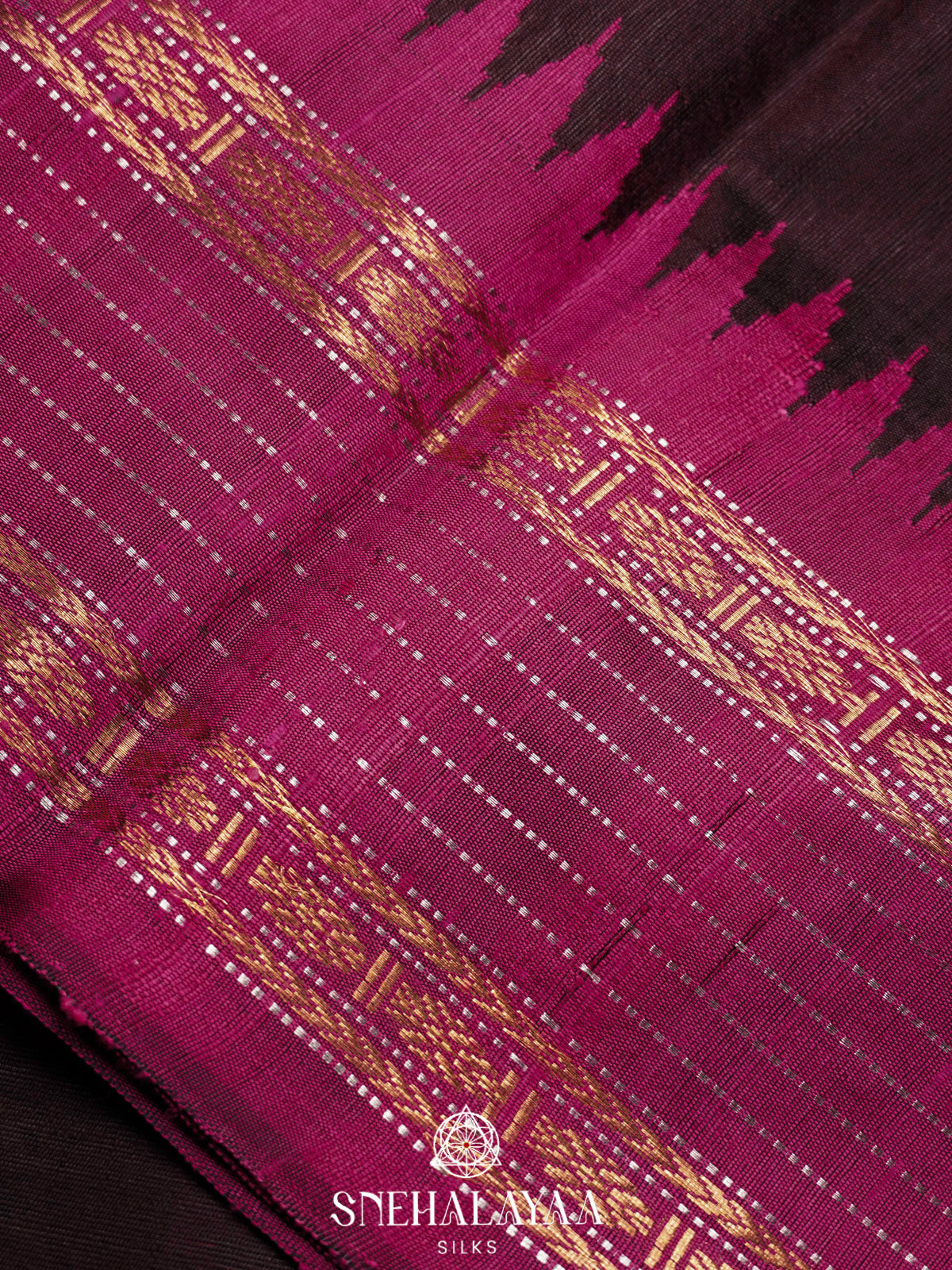 Brown Dupion Silk Saree