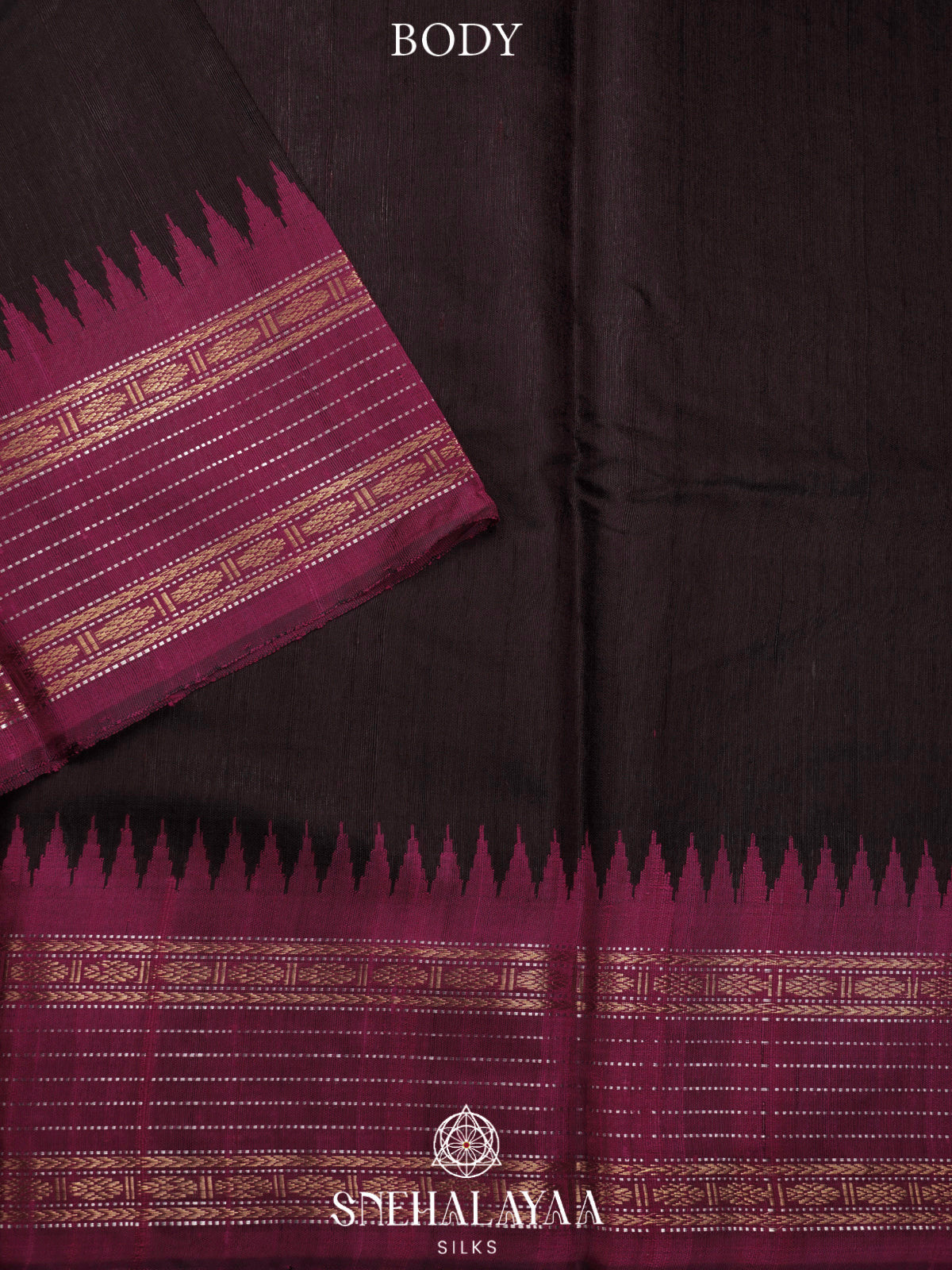 Brown Dupion Silk Saree