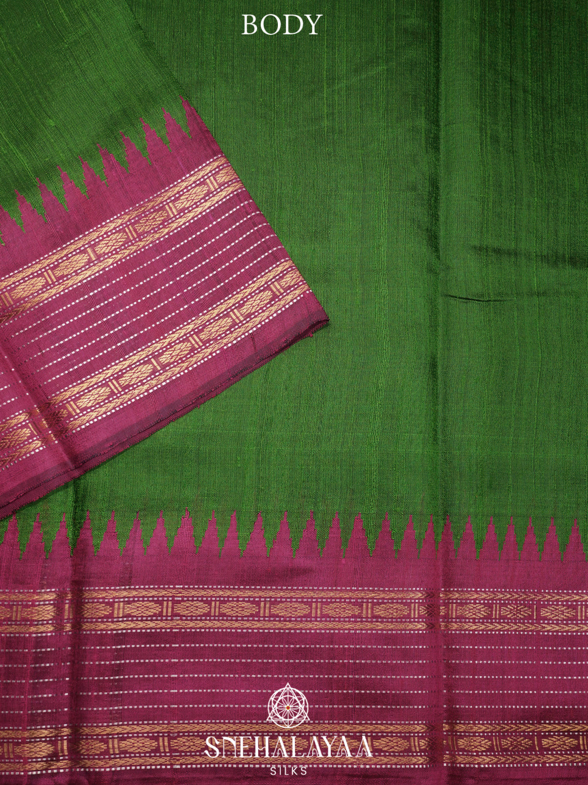 Green Dupion Silk Saree