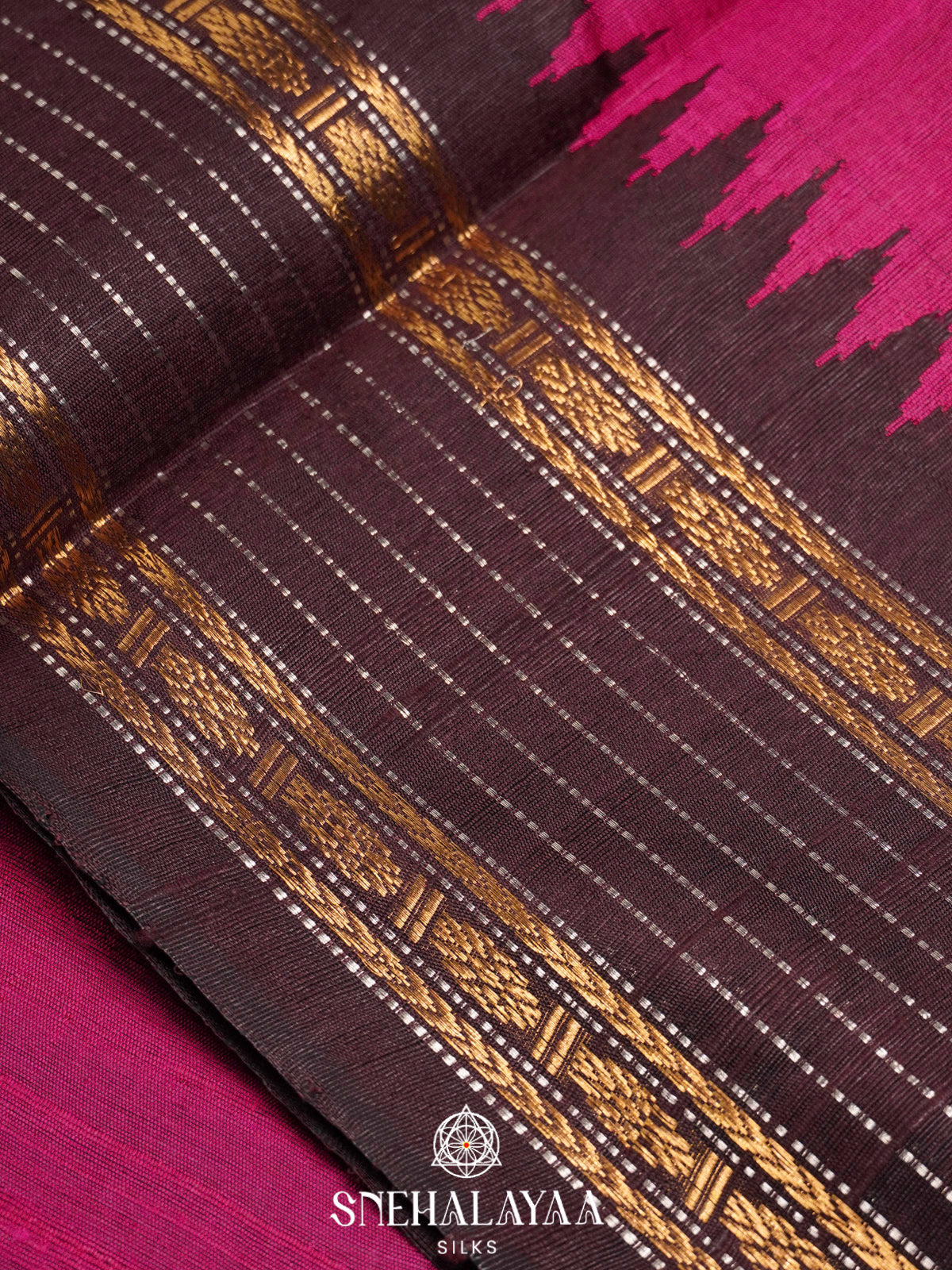 Magenta Dupion Silk Saree