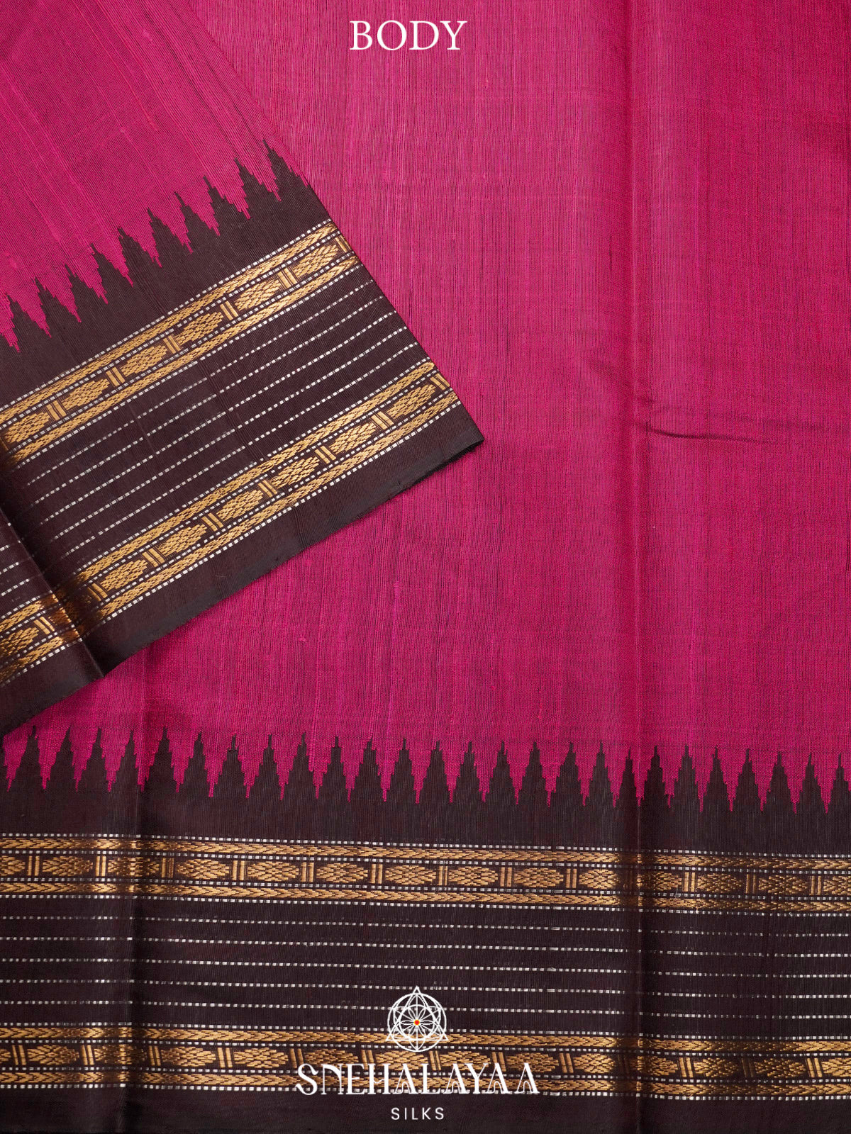 Magenta Dupion Silk Saree