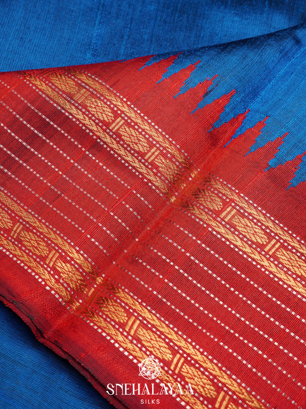 Blue Dupion Silk Saree