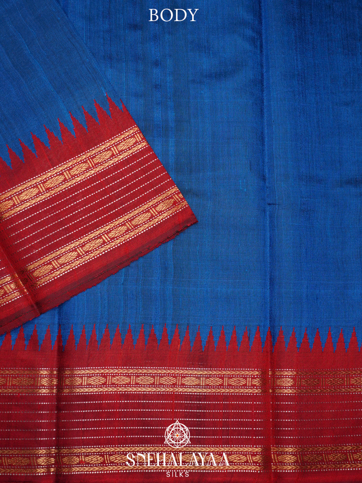 Blue Dupion Silk Saree