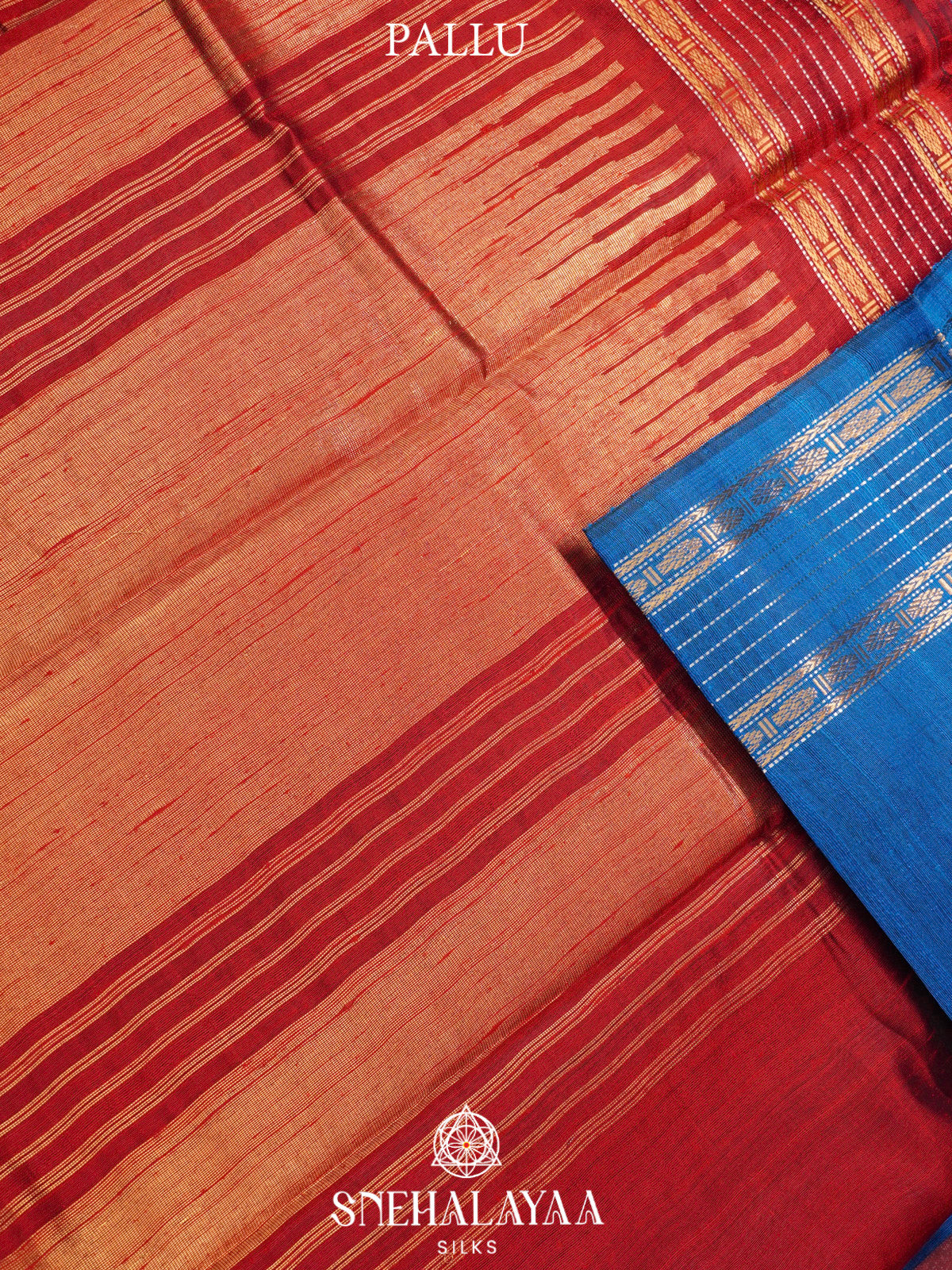 Blue Dupion Silk Saree
