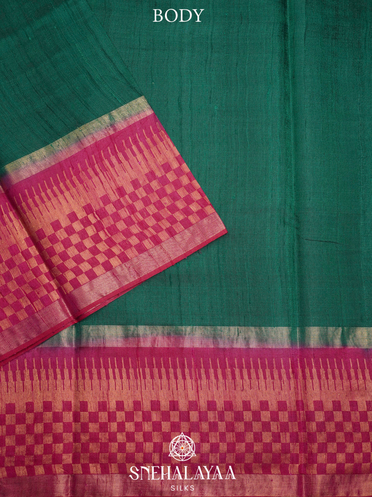 Teal Green Dupion Silk Saree