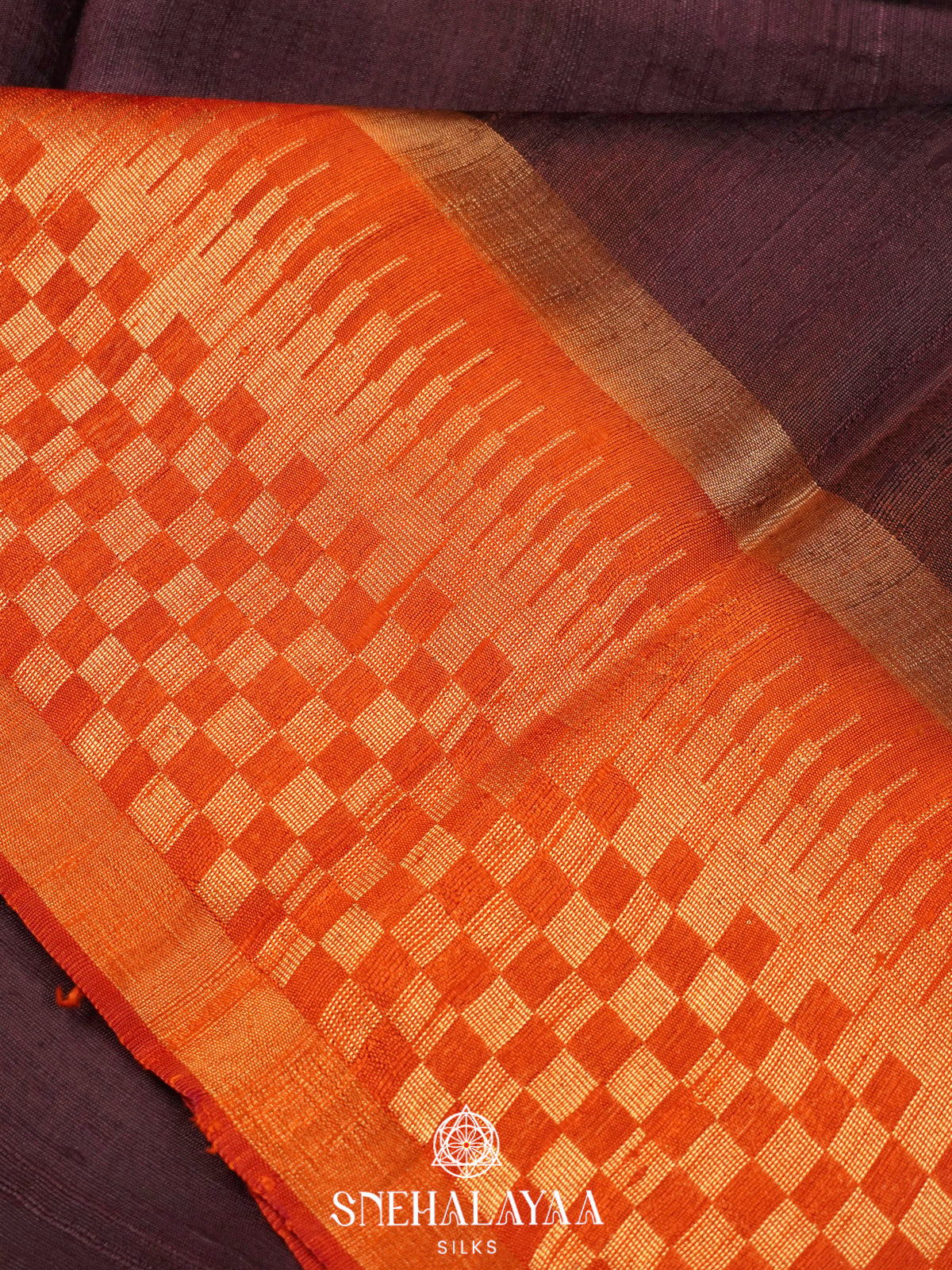 Plum Dupion Silk Saree