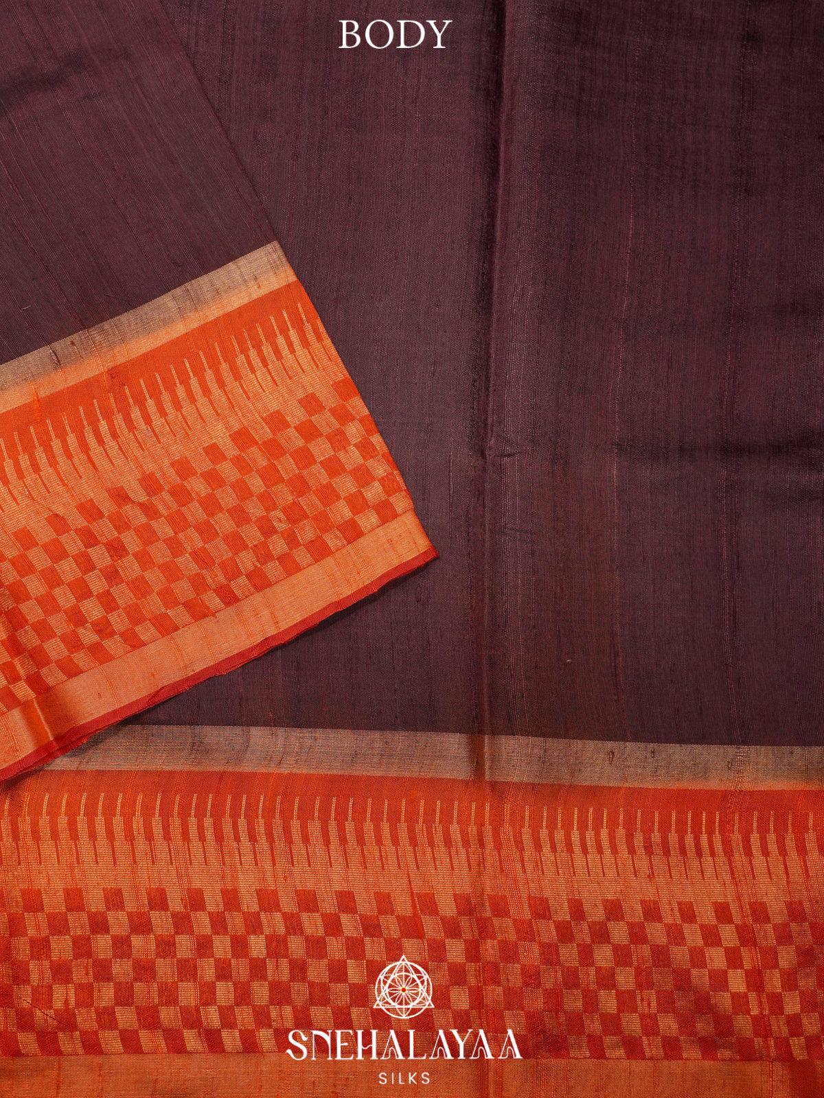 Plum Dupion Silk Saree