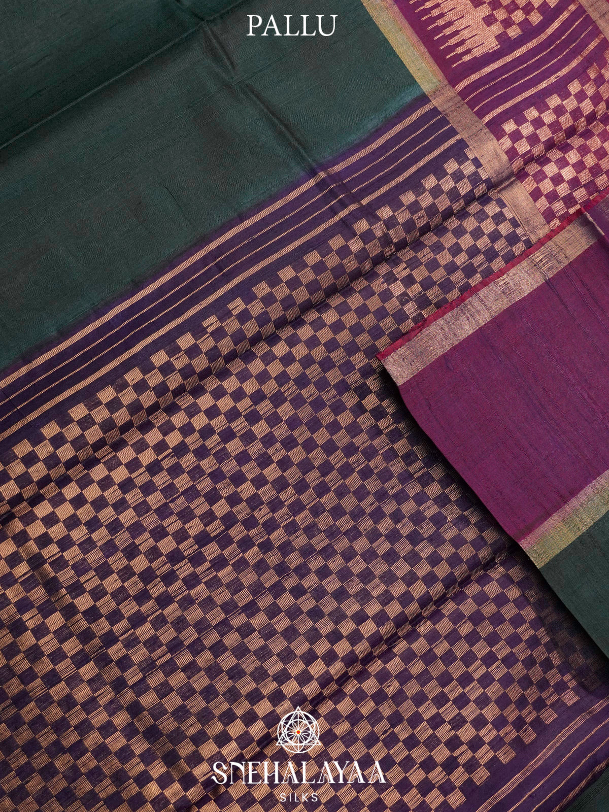 Forest Green Dupion Silk Saree
