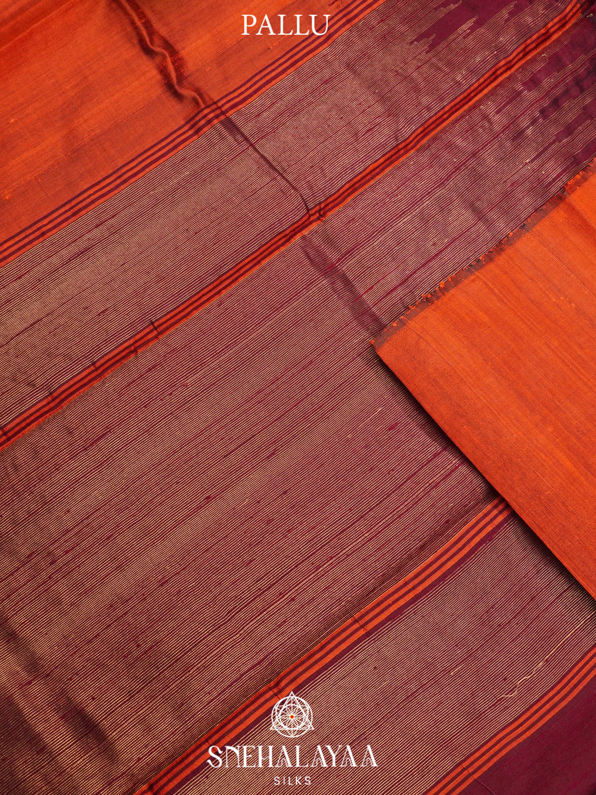 Burnt Orange Dupion Silk Saree