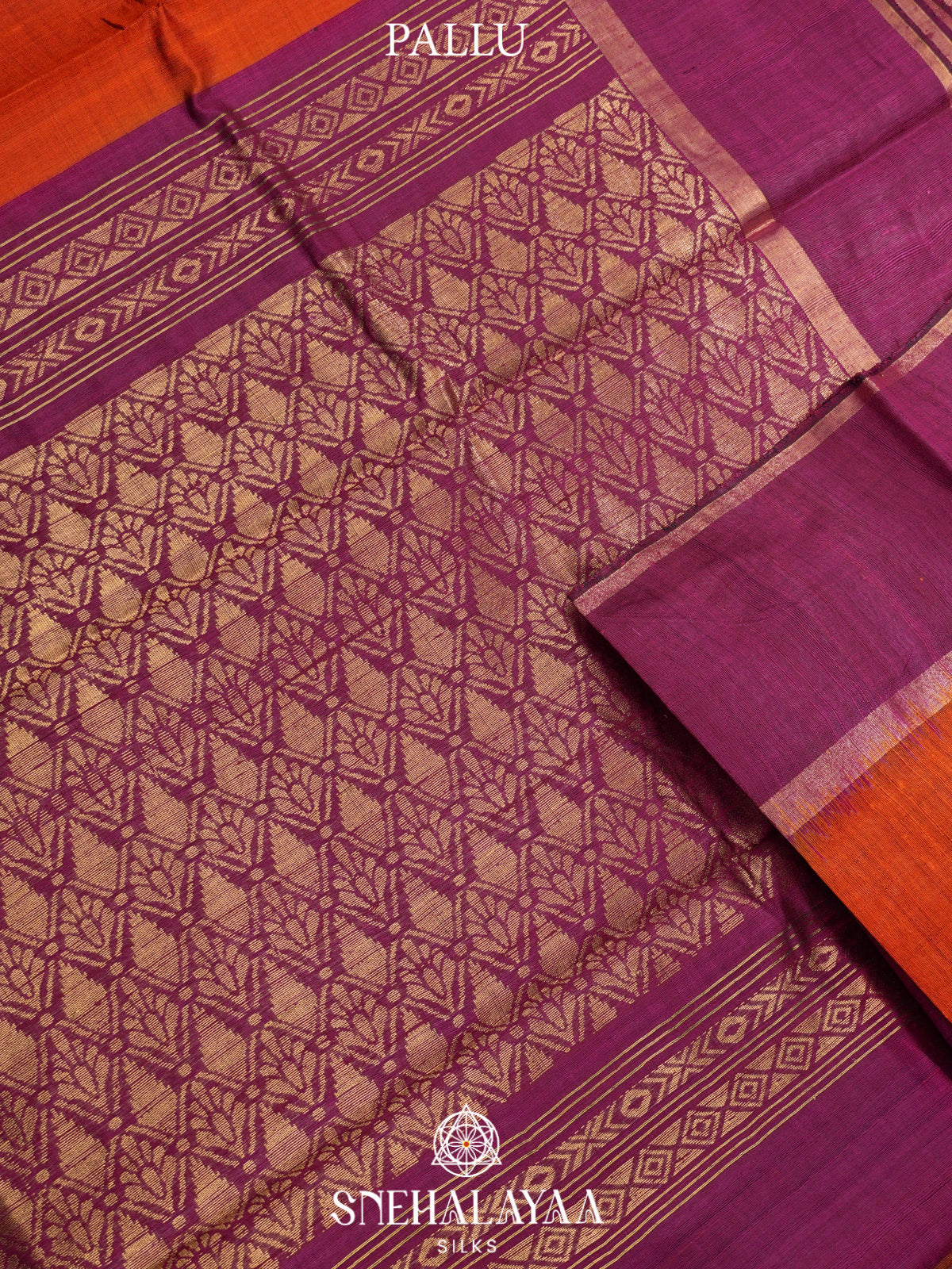 Burnt Orange Dupion Silk Saree
