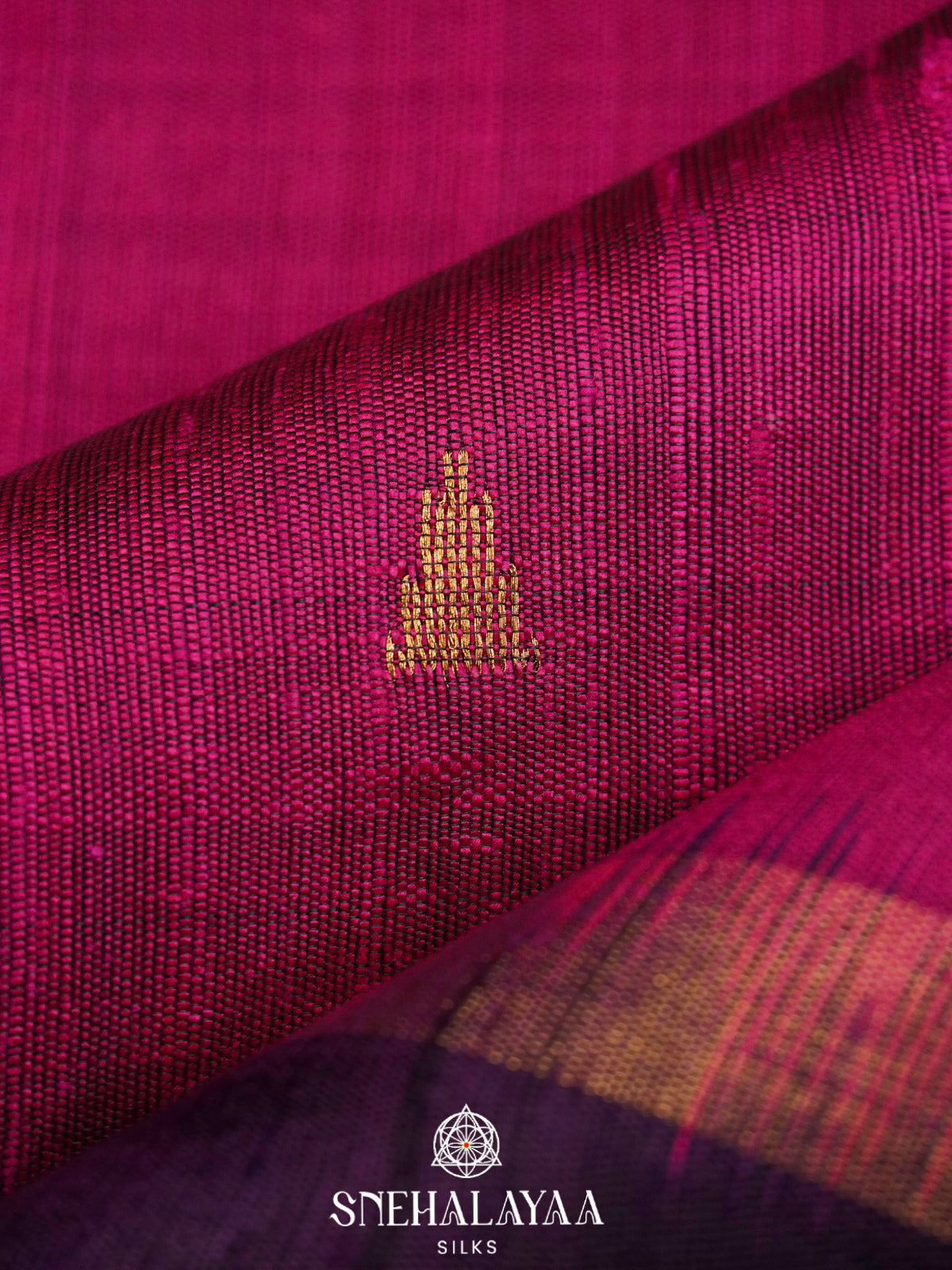 Rani Pink Dupion Silk Saree
