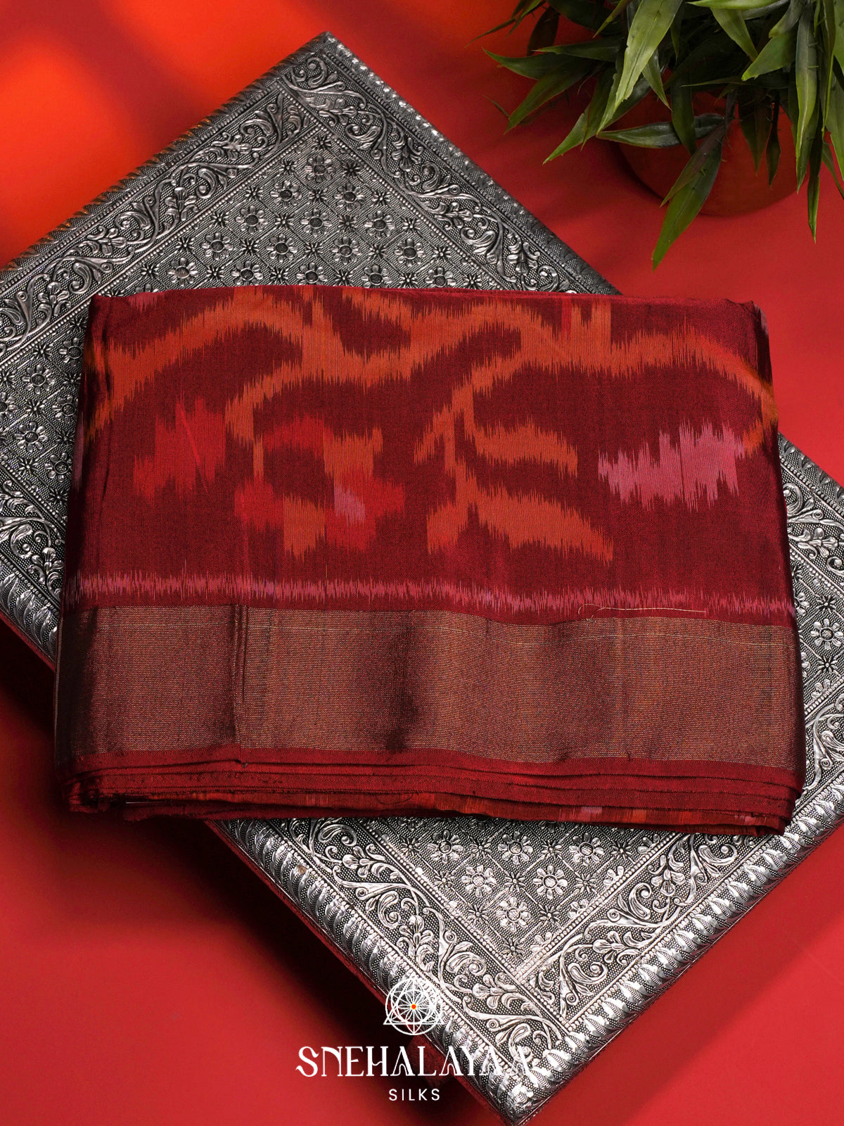 Grey Ikat Silk Cotton Saree