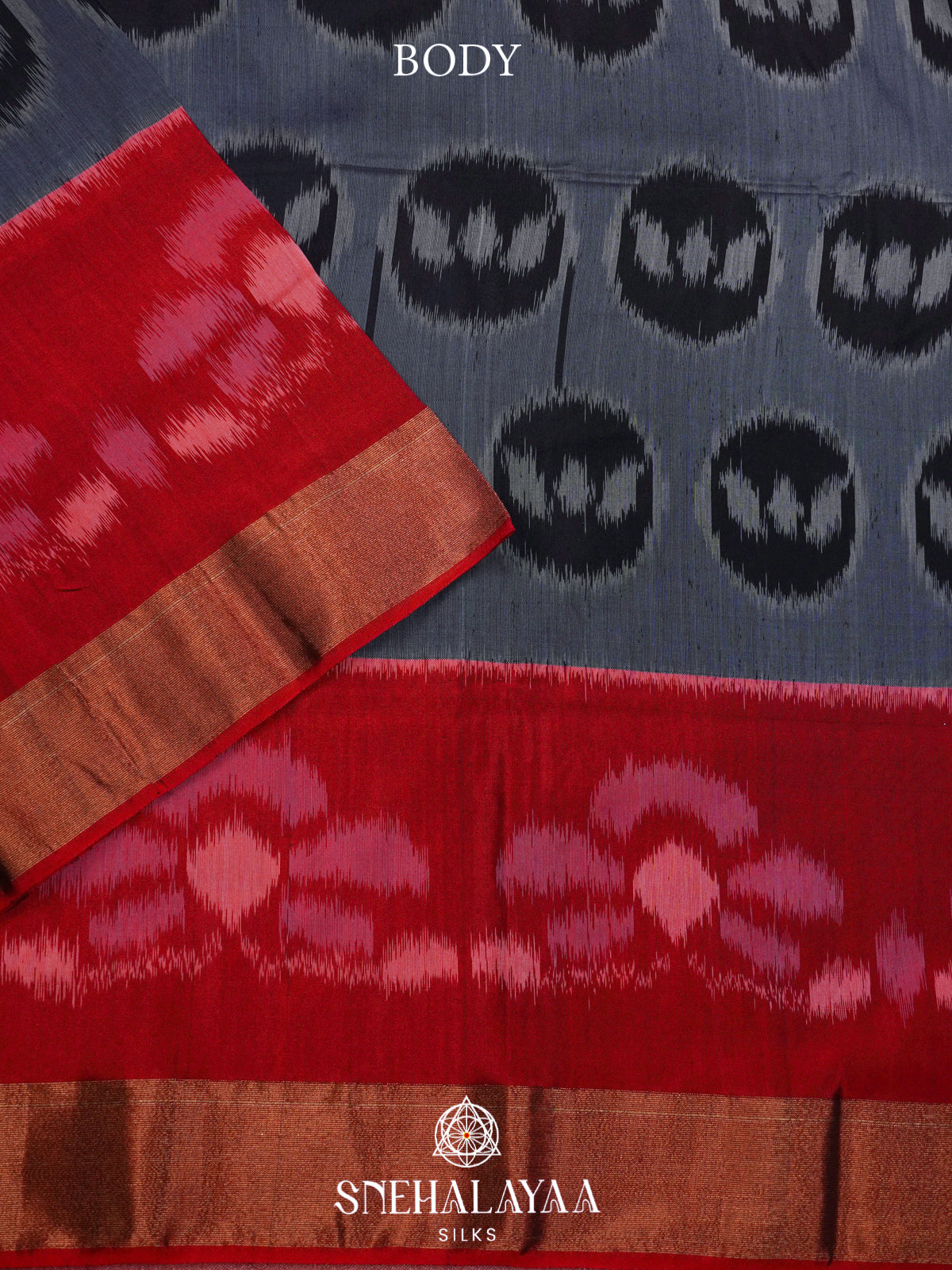 Grey Ikat Silk Cotton Saree