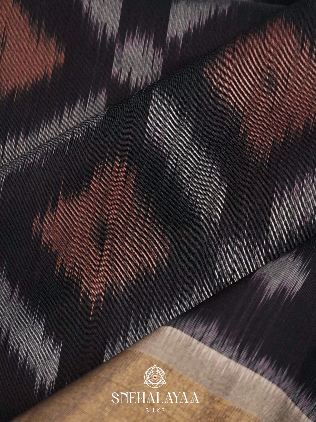 Black Ikat Silk Cotton Saree
