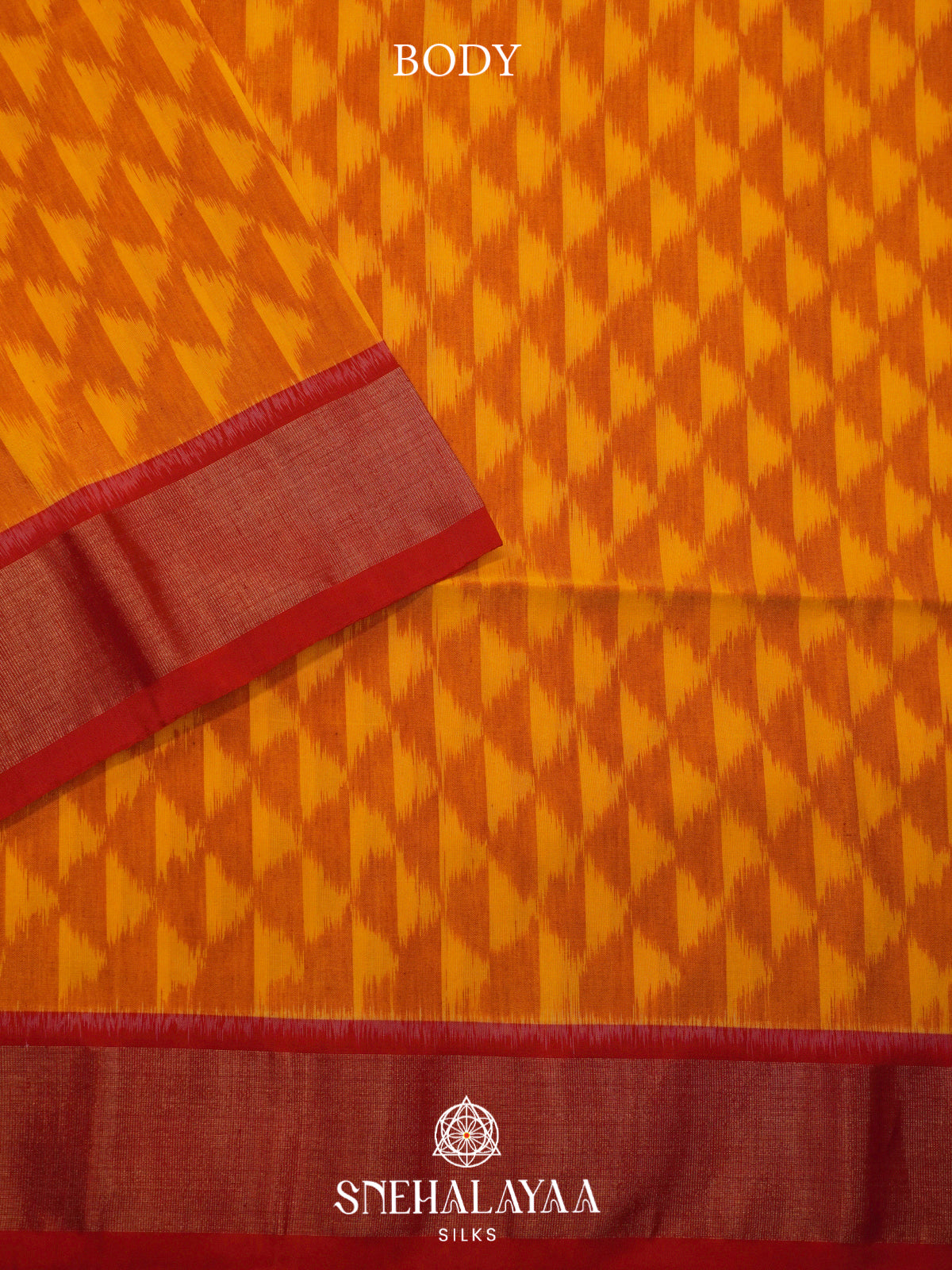 Mustard Ikat Silk Cotton Saree