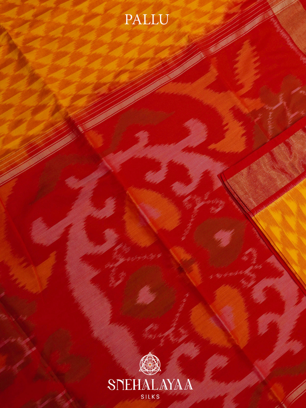 Mustard Ikat Silk Cotton Saree