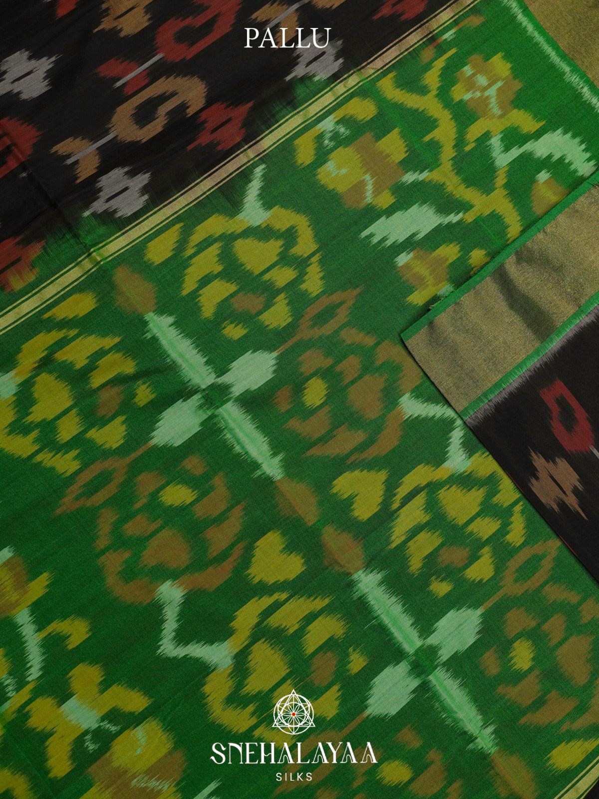 Black Ikat Silk Cotton Saree
