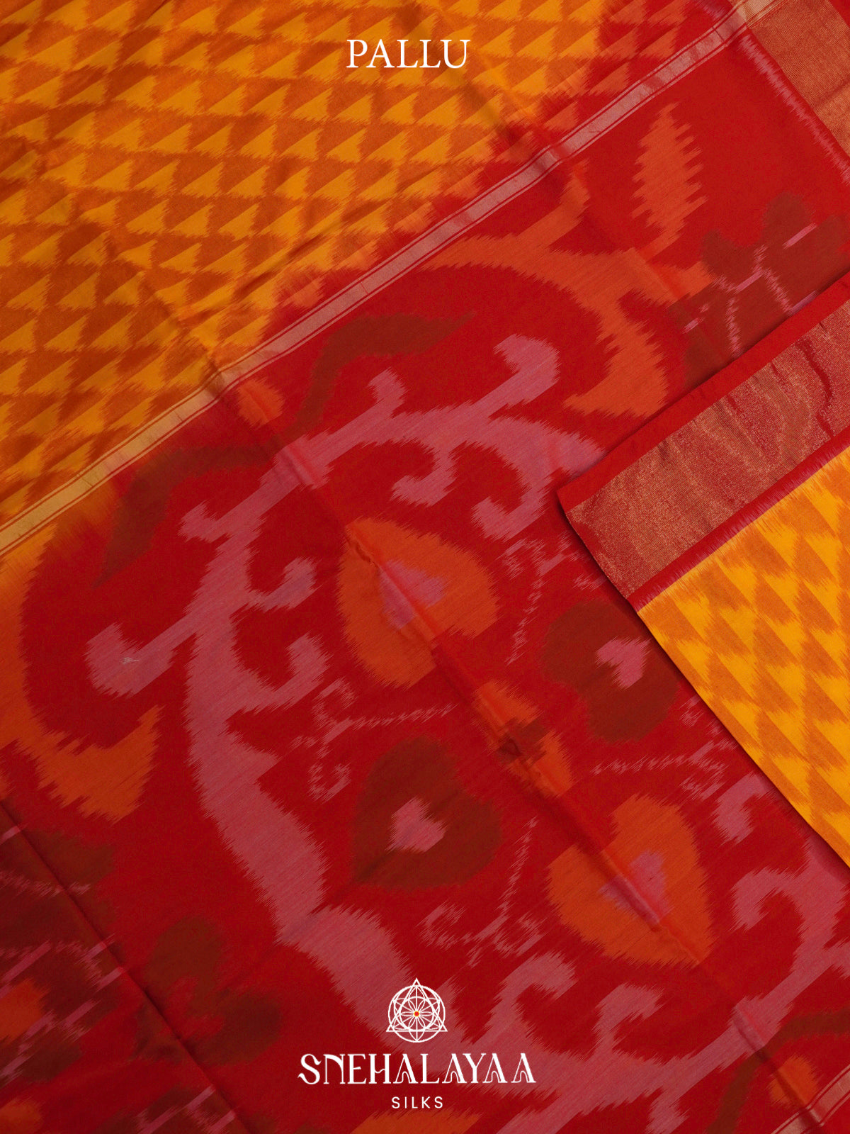 Mustard Ikat Silk Cotton Saree