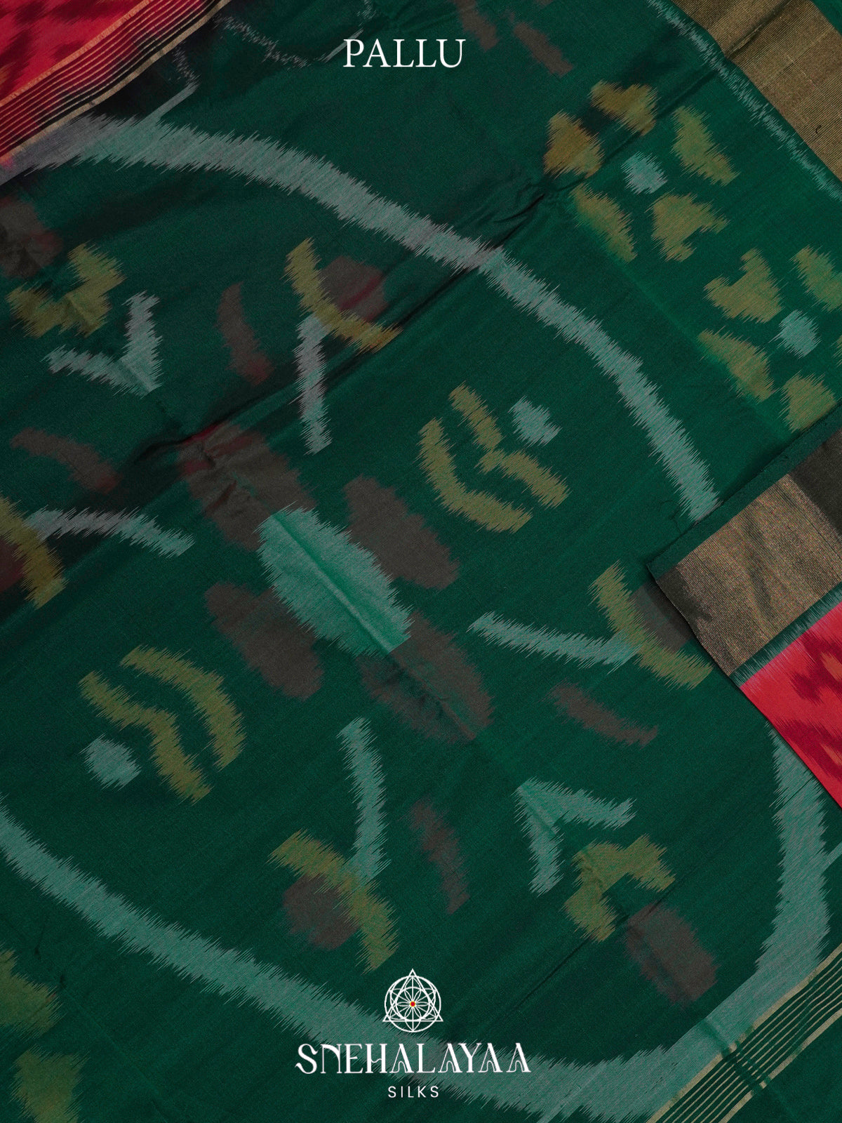 Red Ikat Silk Cotton Saree