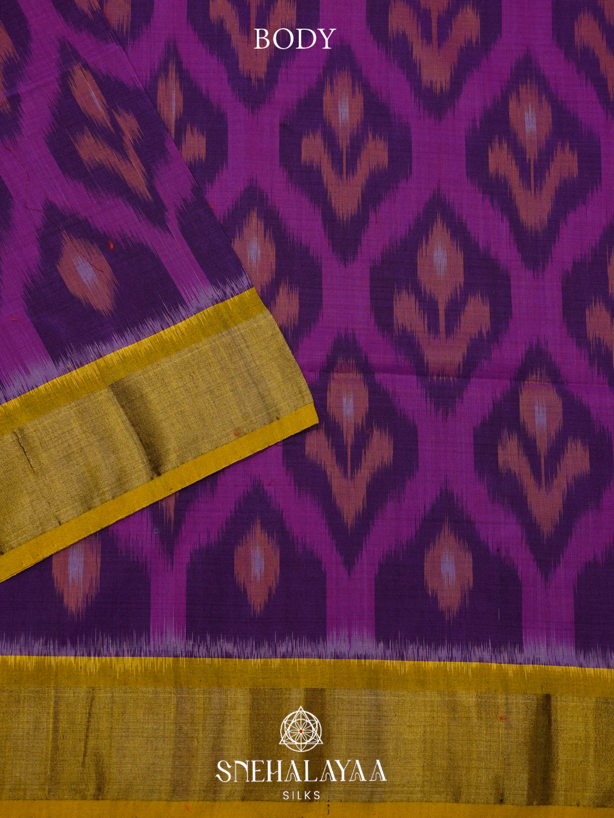 Purple Ikat Silk Cotton Saree