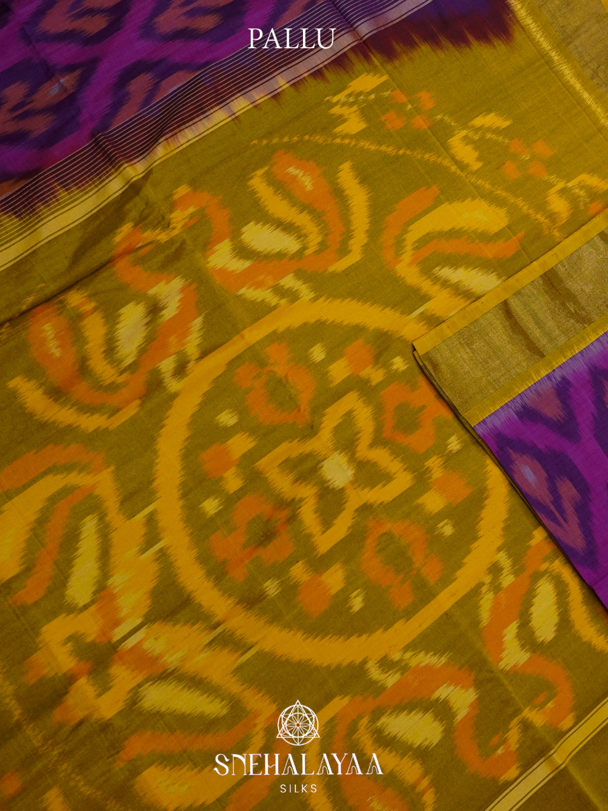 Purple Ikat Silk Cotton Saree