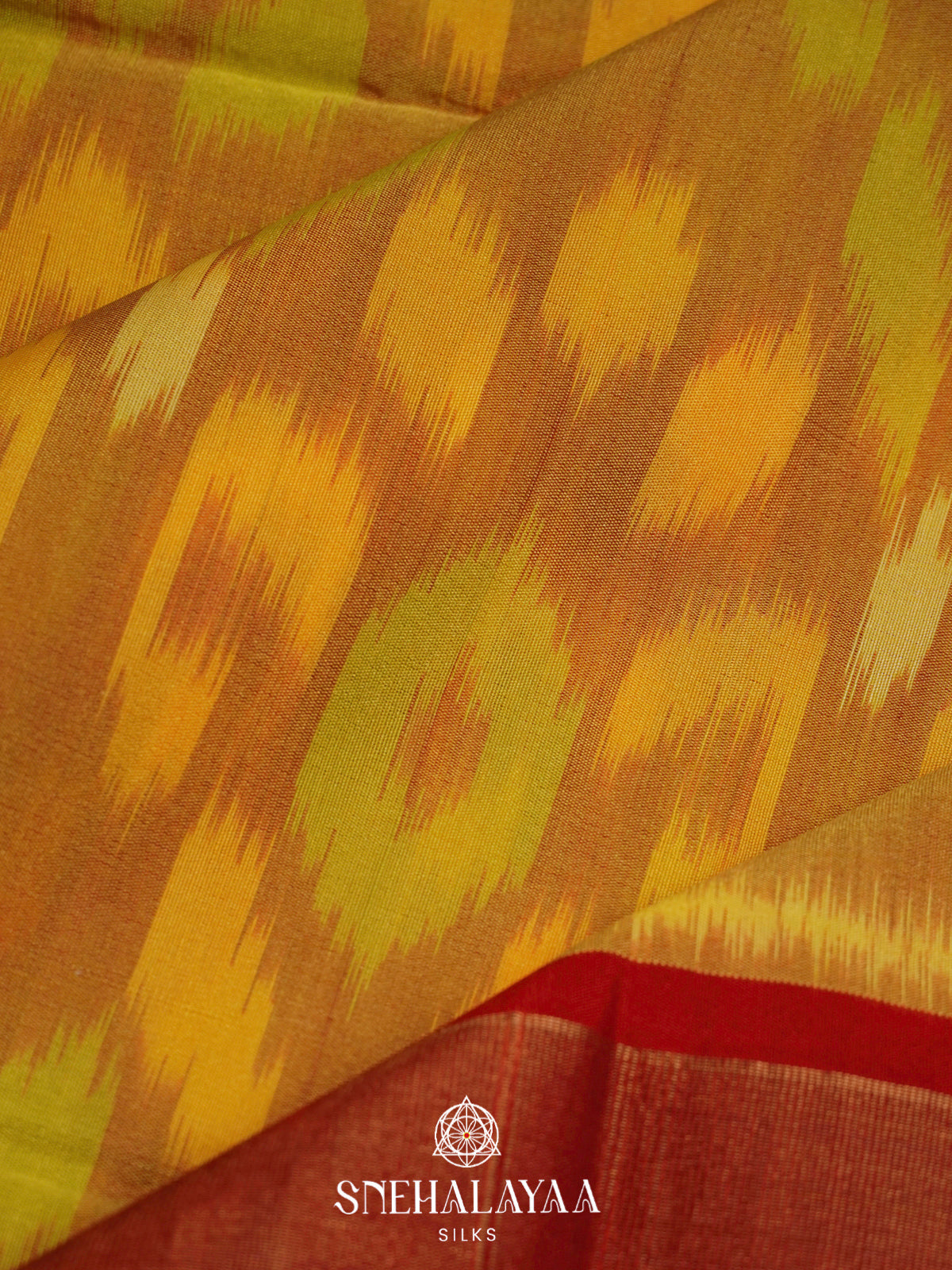 Antique Gold Ikat Silk Cotton Saree