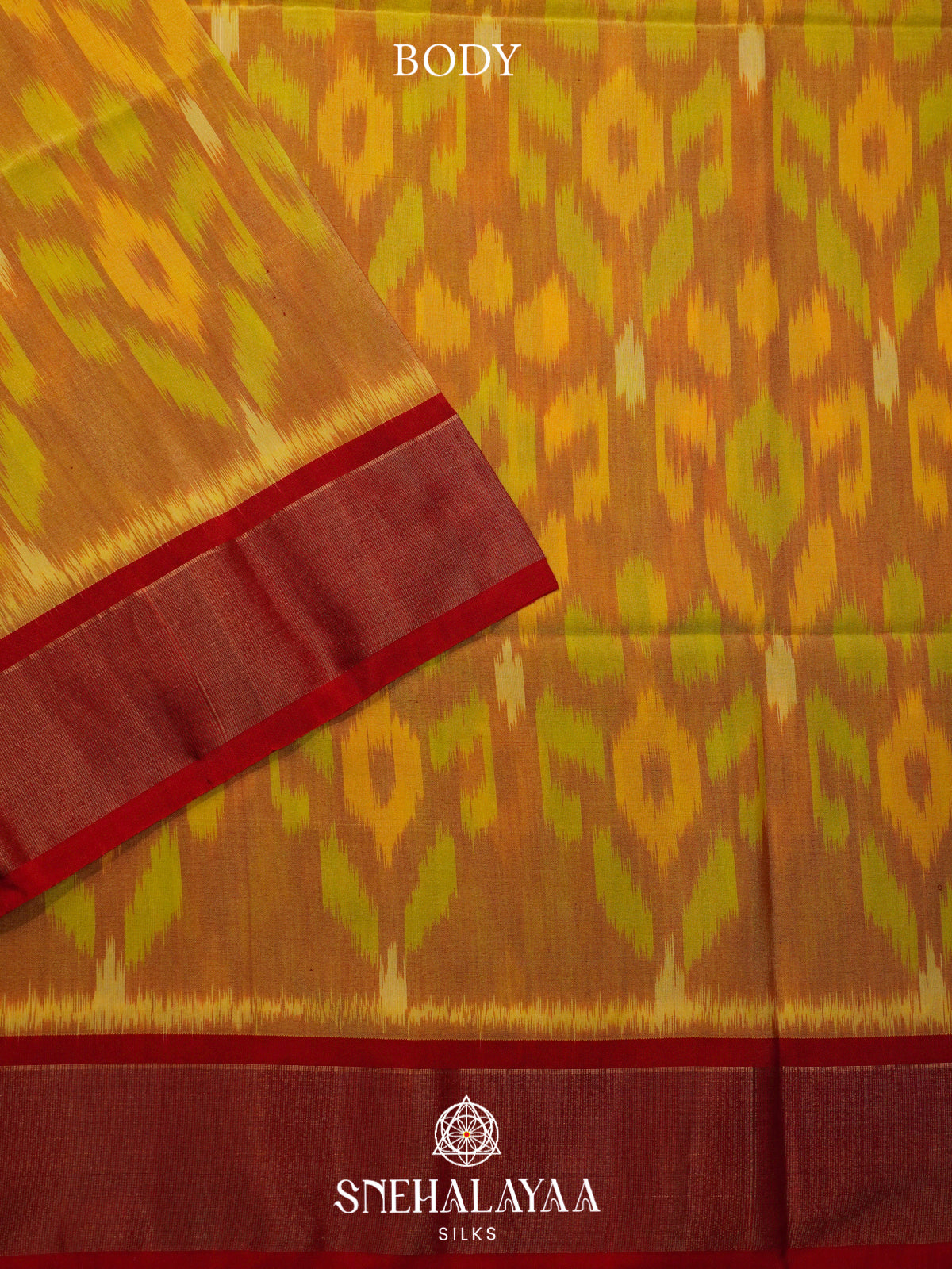Antique Gold Ikat Silk Cotton Saree