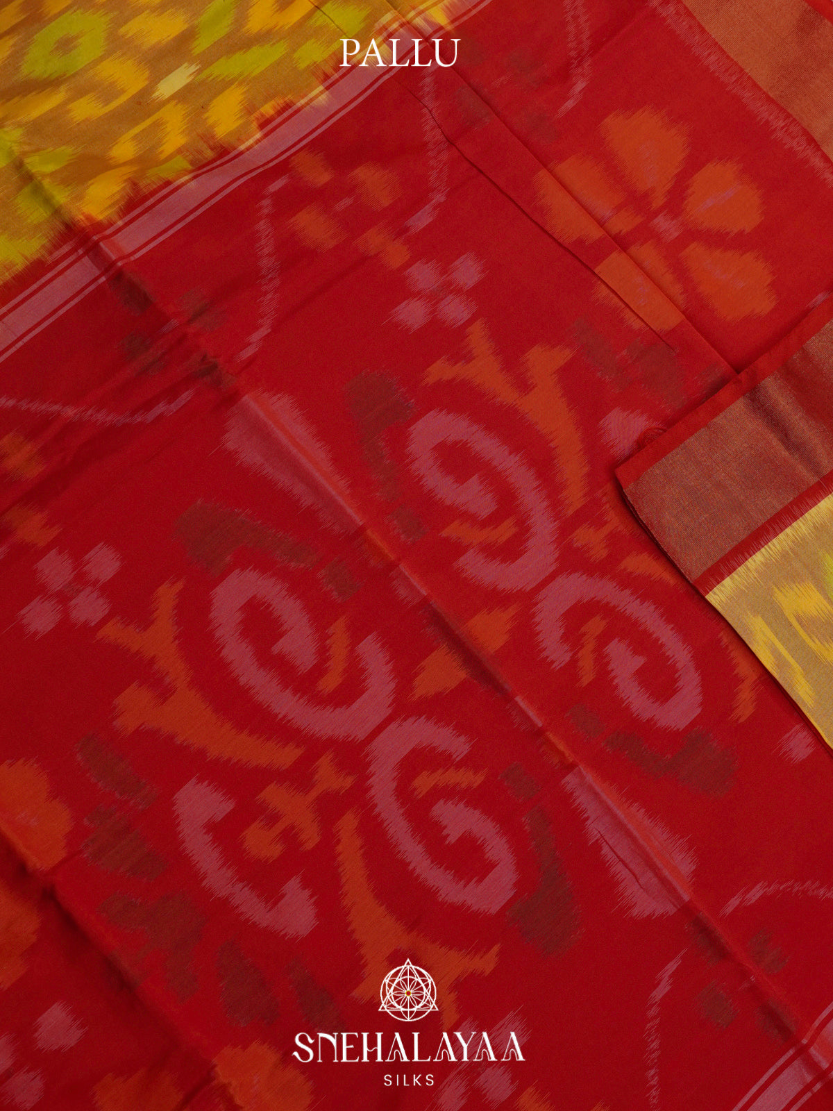 Antique Gold Ikat Silk Cotton Saree