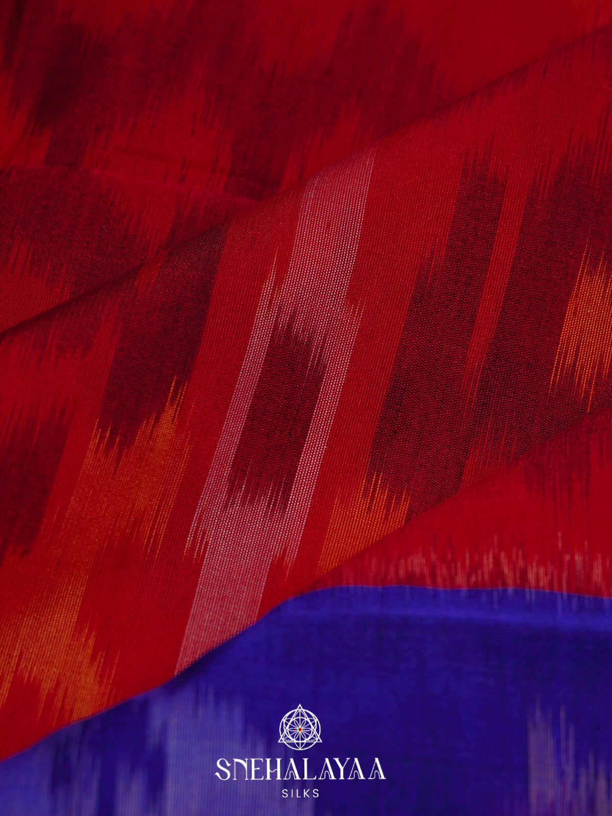 Red Ikat Silk Cotton Saree
