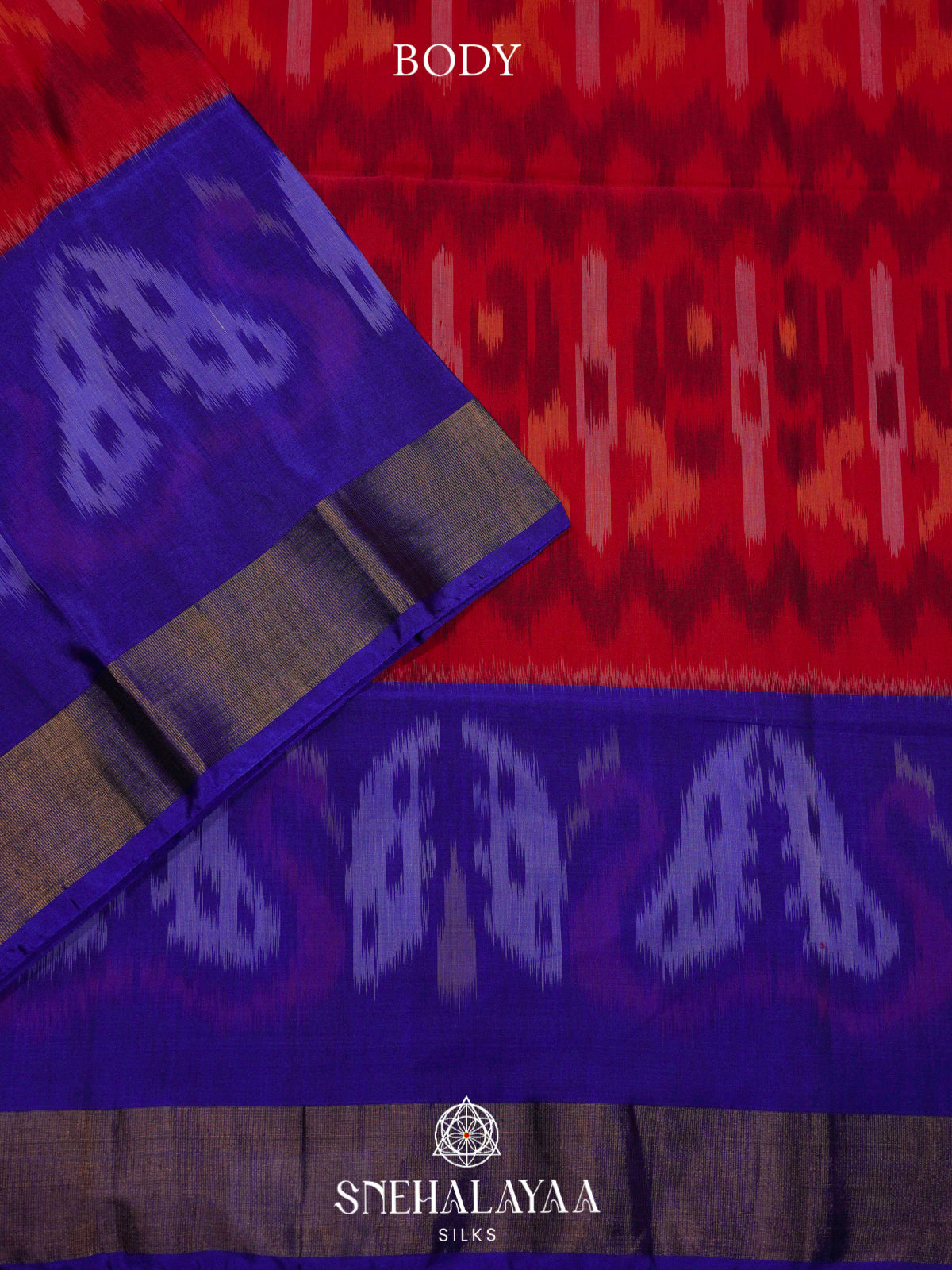 Red Ikat Silk Cotton Saree