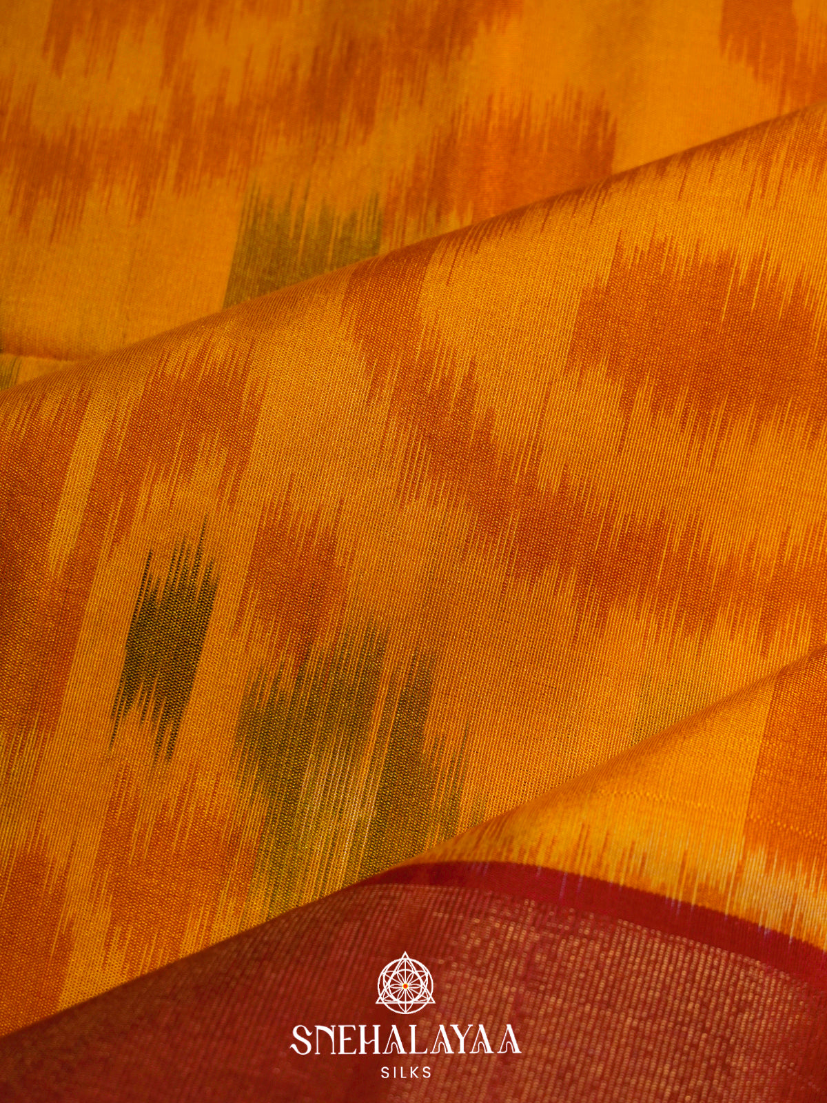 Yellow Ikat Silk Cotton Saree