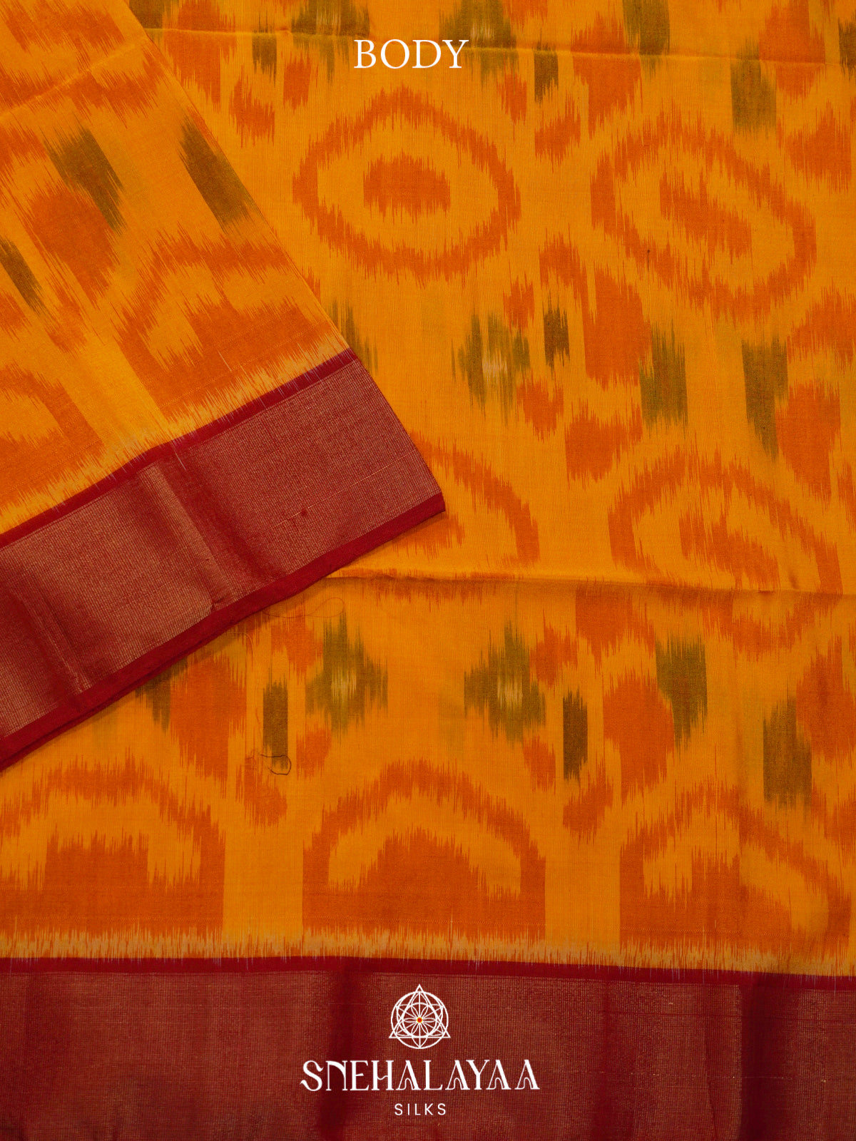 Yellow Ikat Silk Cotton Saree