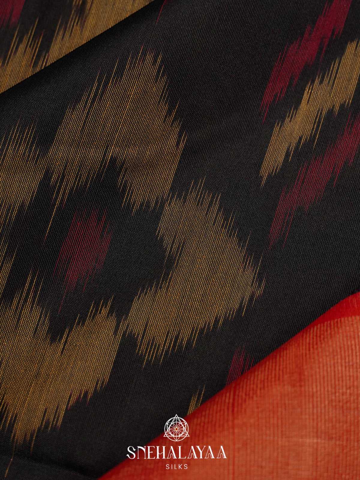 Black Ikat Silk Cotton Saree