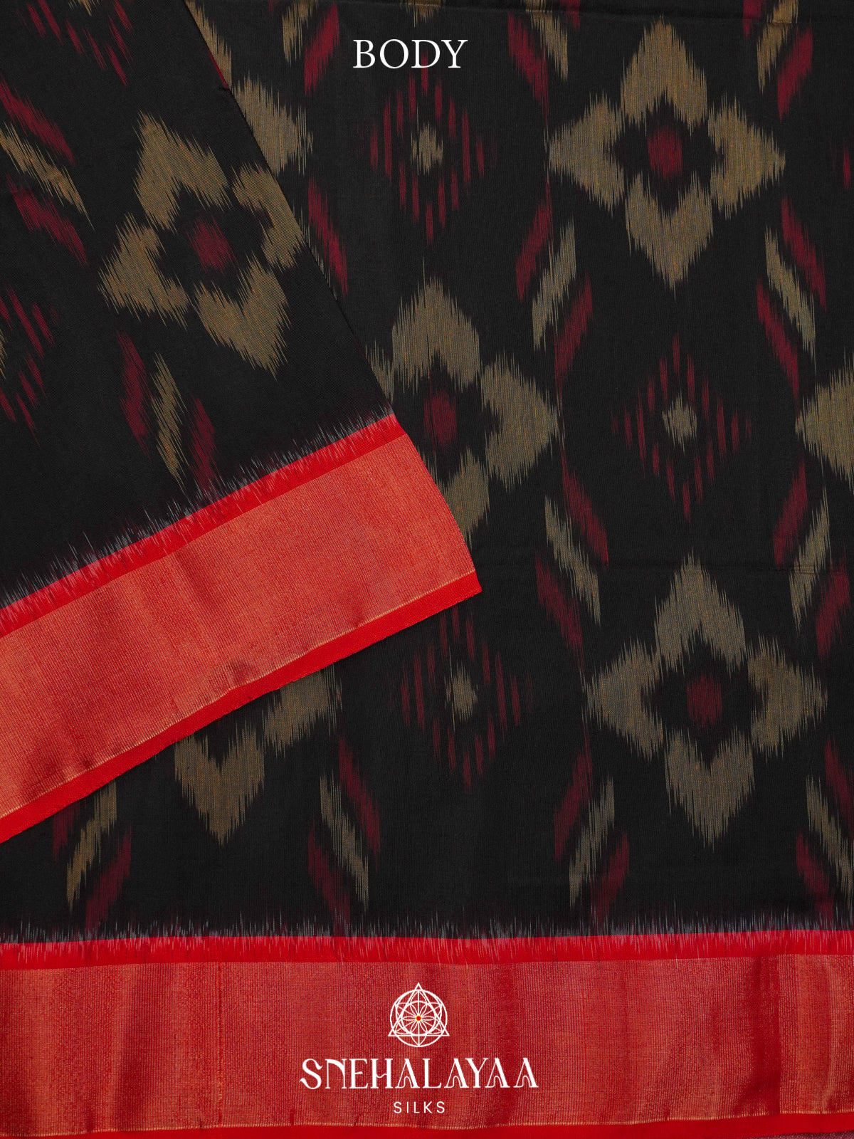 Black Ikat Silk Cotton Saree