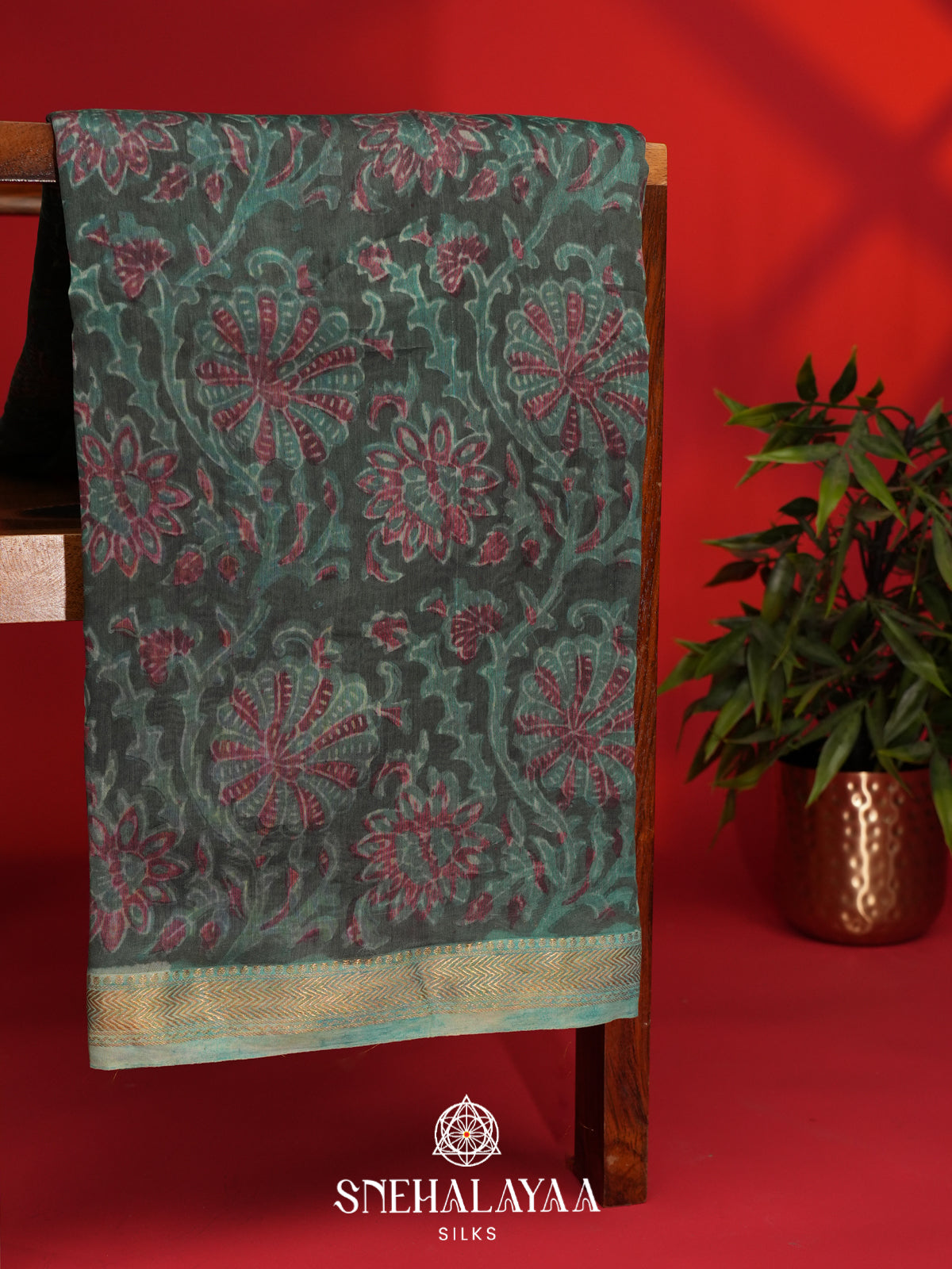 Forest Green Chanderi Saree