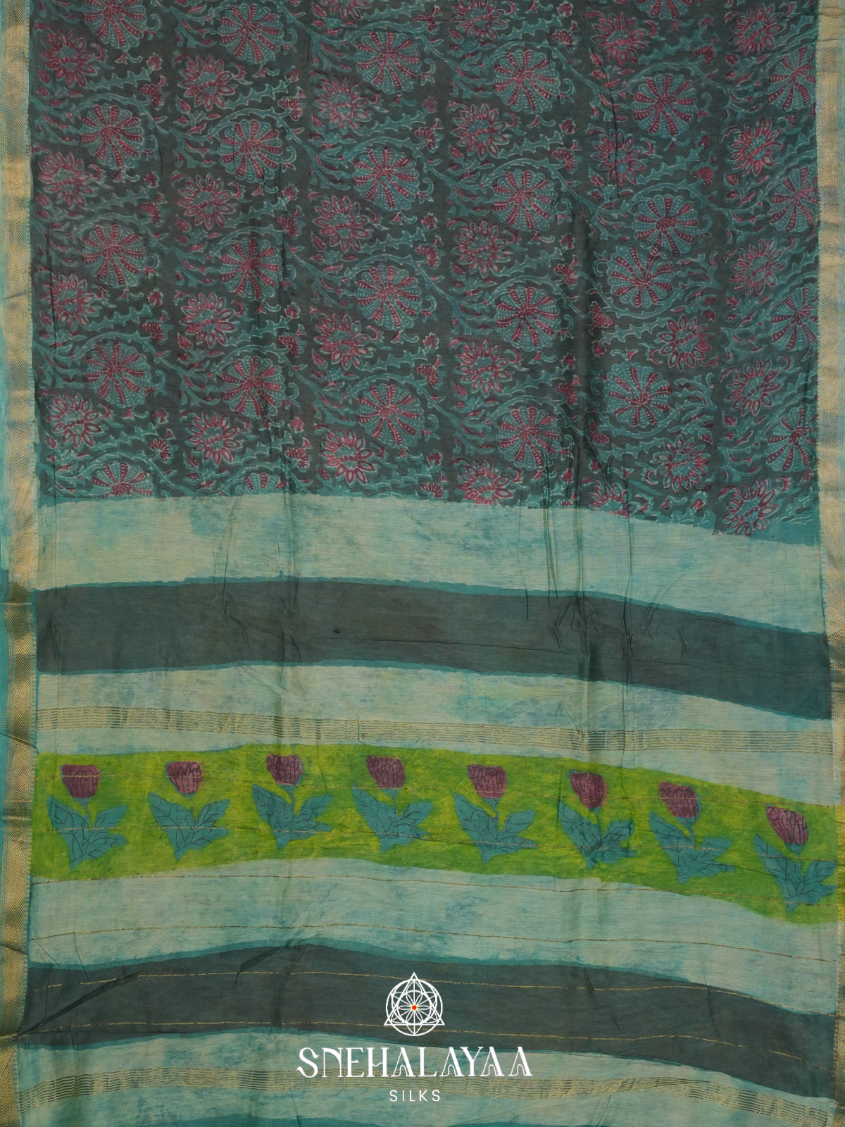 Forest Green Chanderi Saree