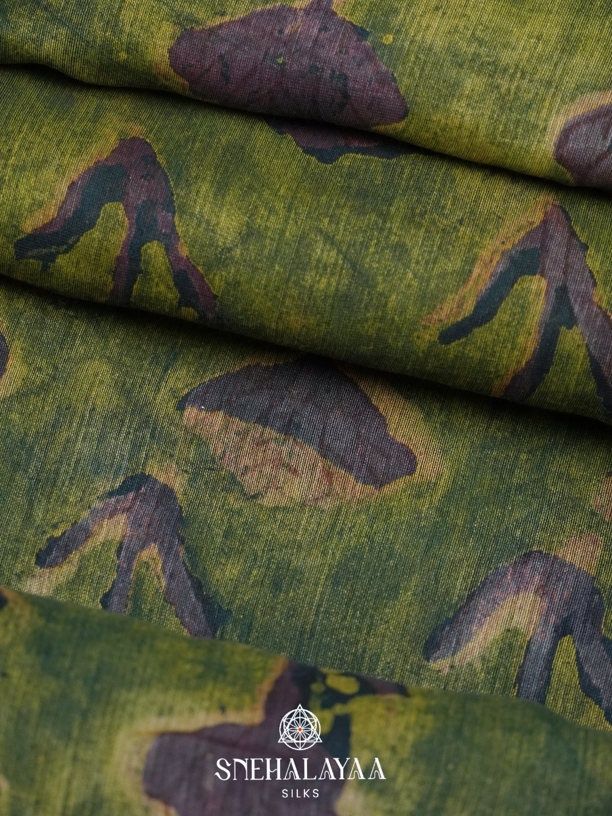 Olive Green  Chanderi Saree