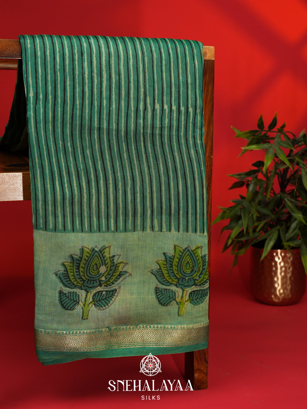 Green Chanderi Saree